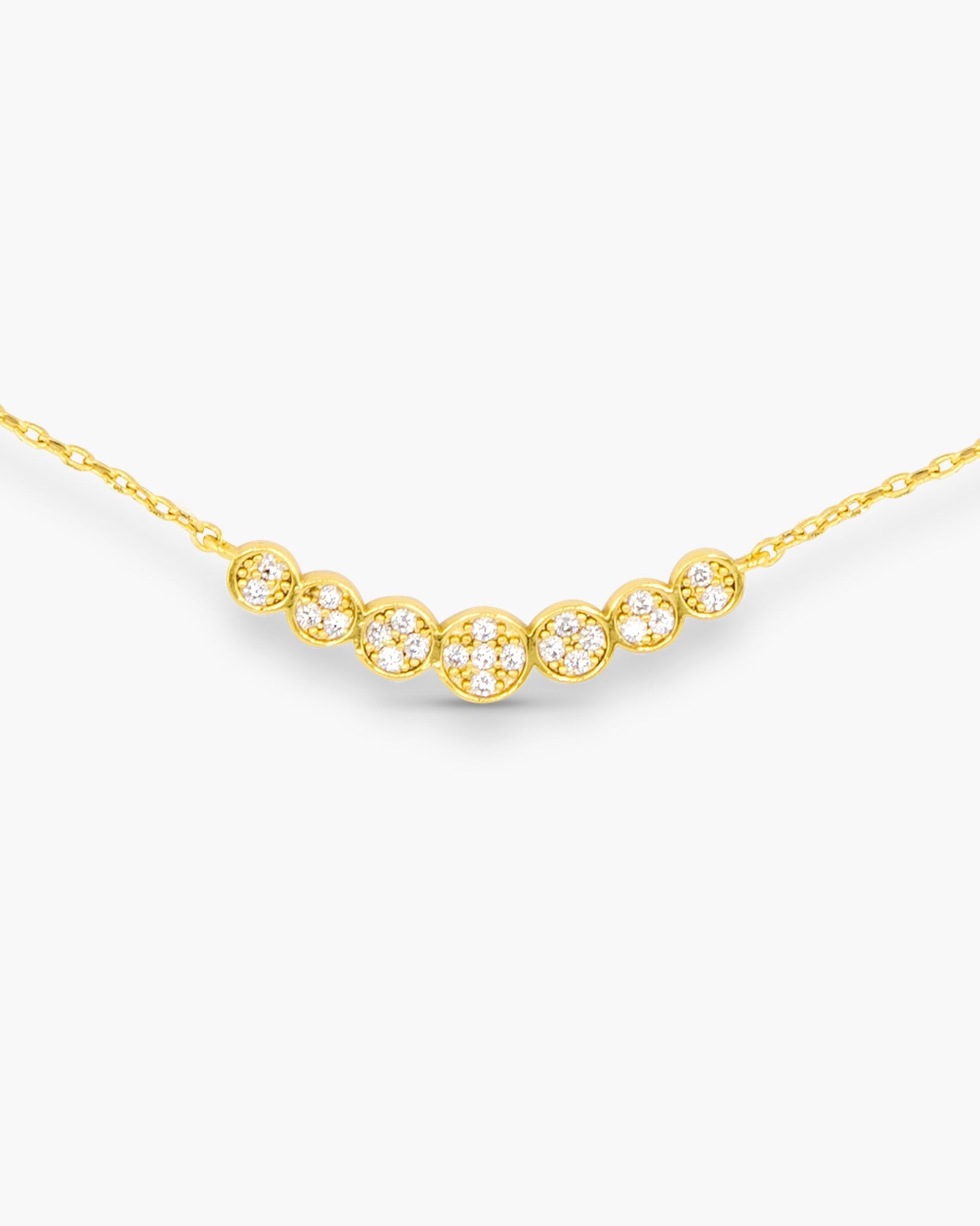 CZ Curve Necklace - Gold