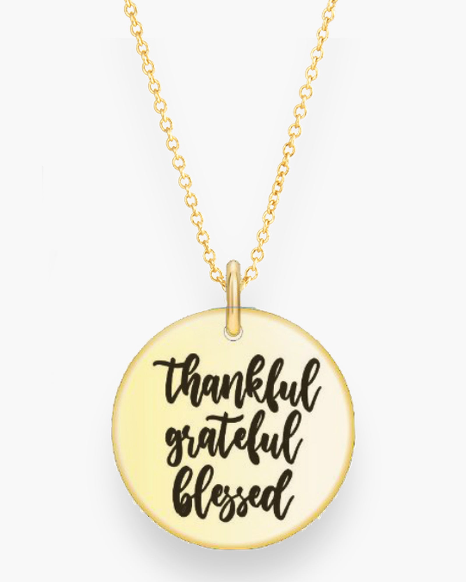 Gold Thankful, Grateful, Blessed Necklace