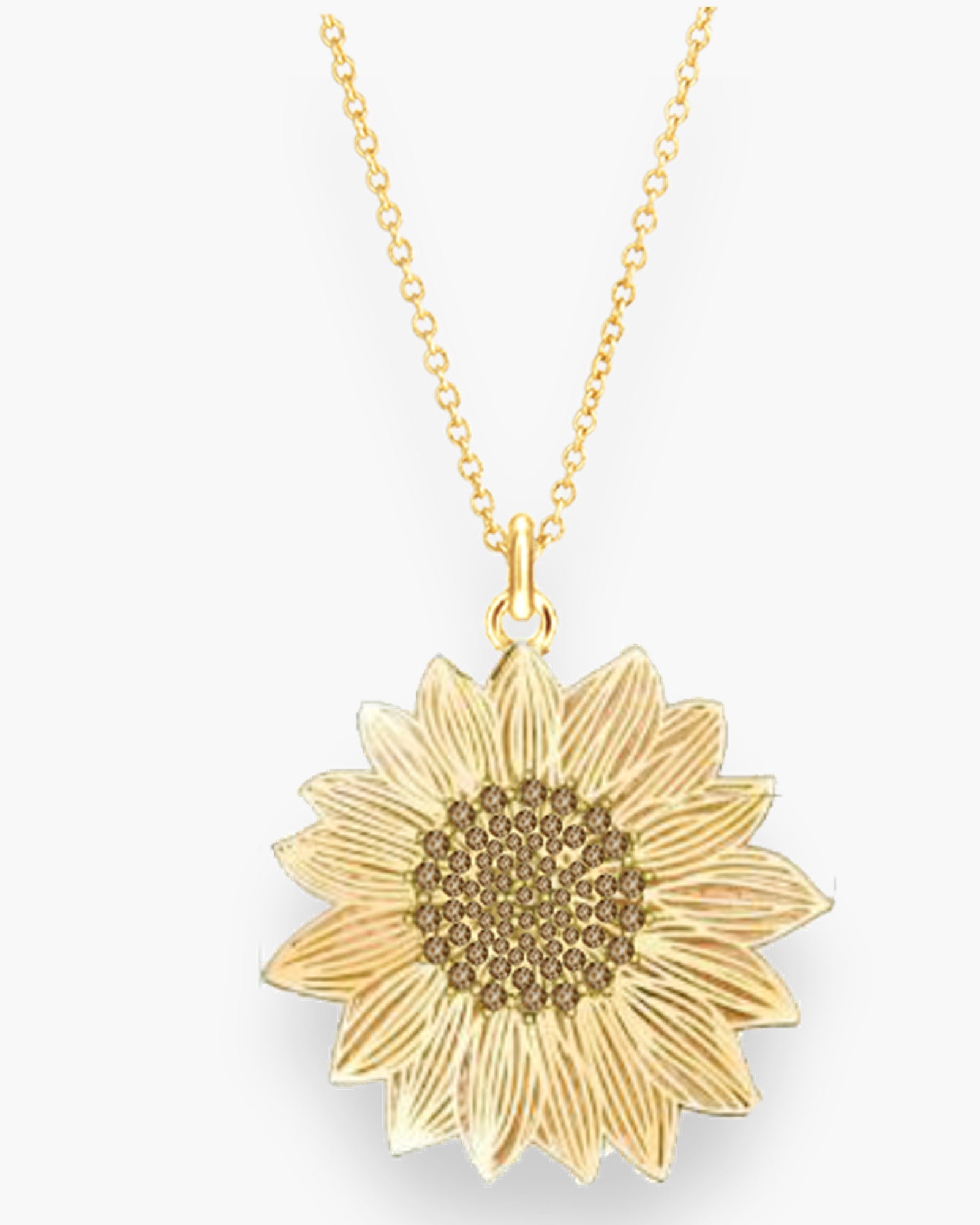 Gold CZ Sunflower Necklace