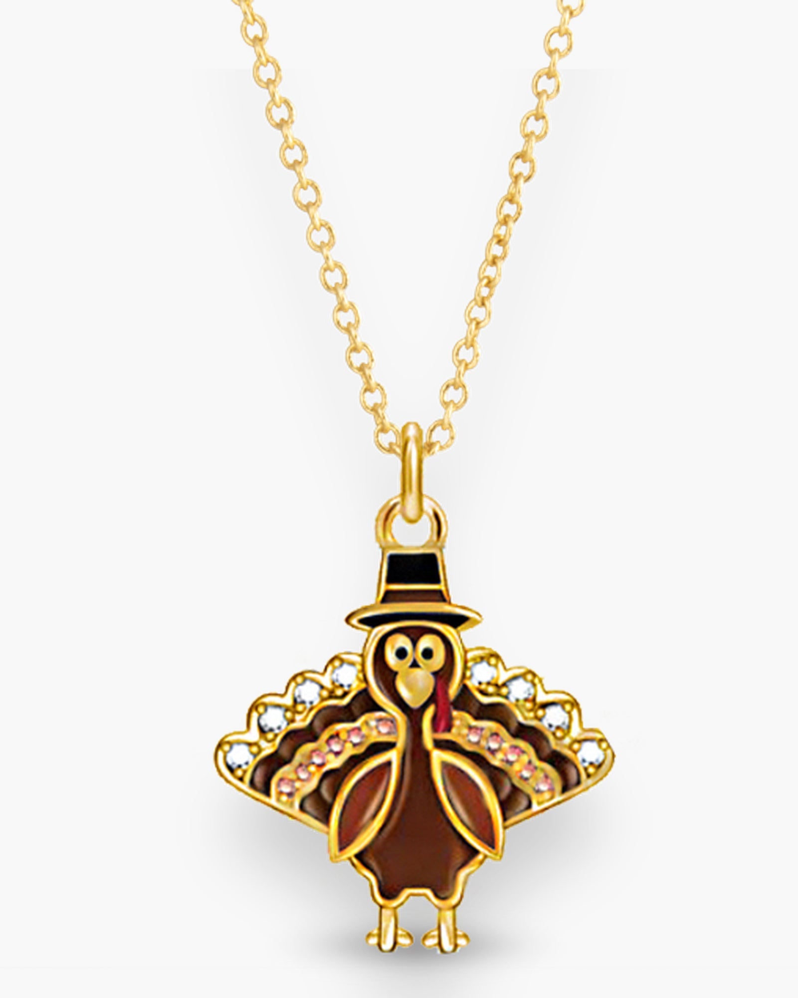 Gold Enamel Turkey Necklace