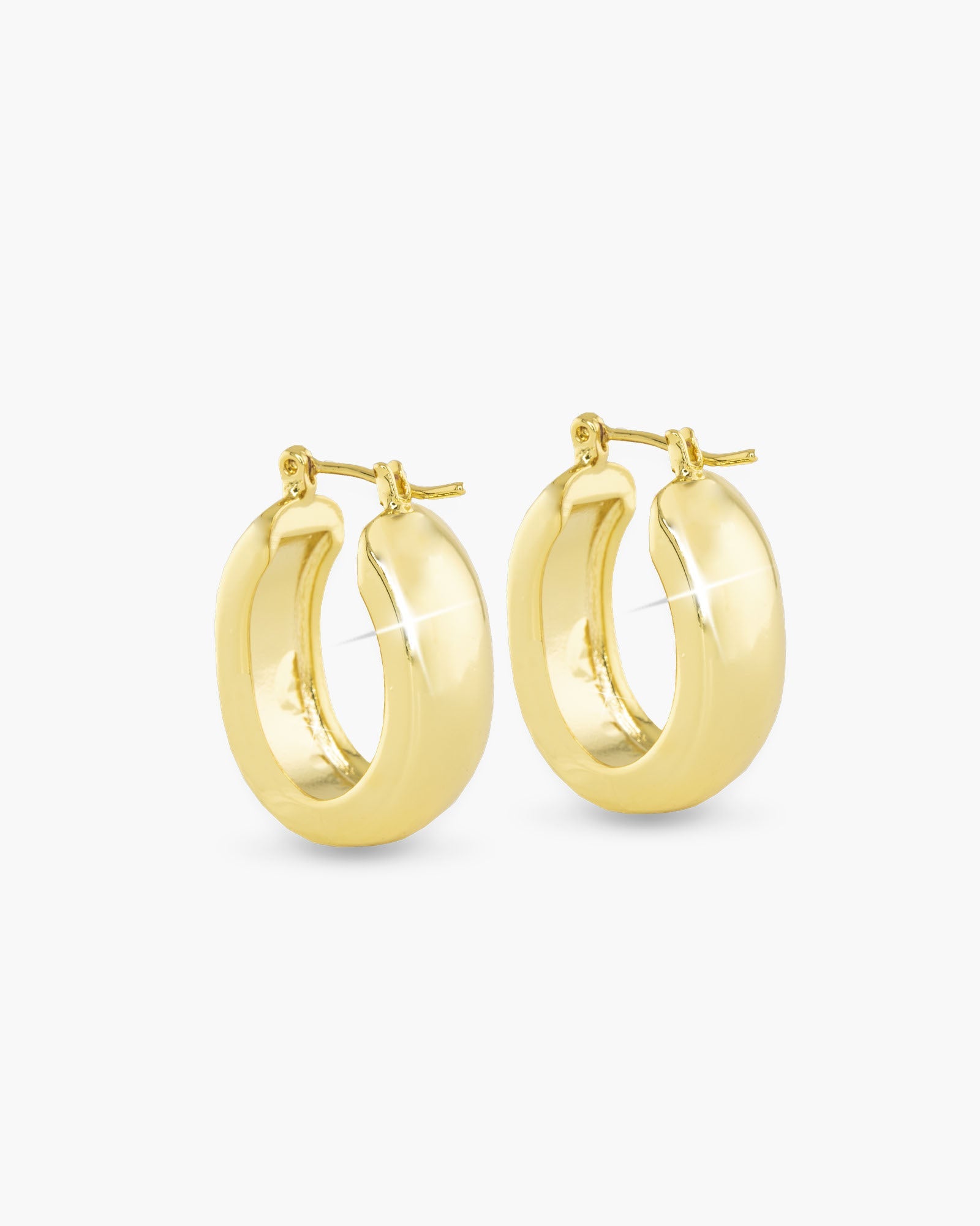 Gold Polished Emily Bold Oval Hoop Earrings