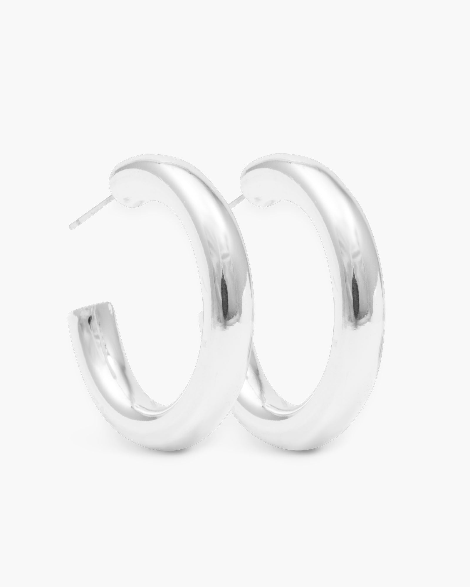 Silver Polished Savannah Hoop Earrings