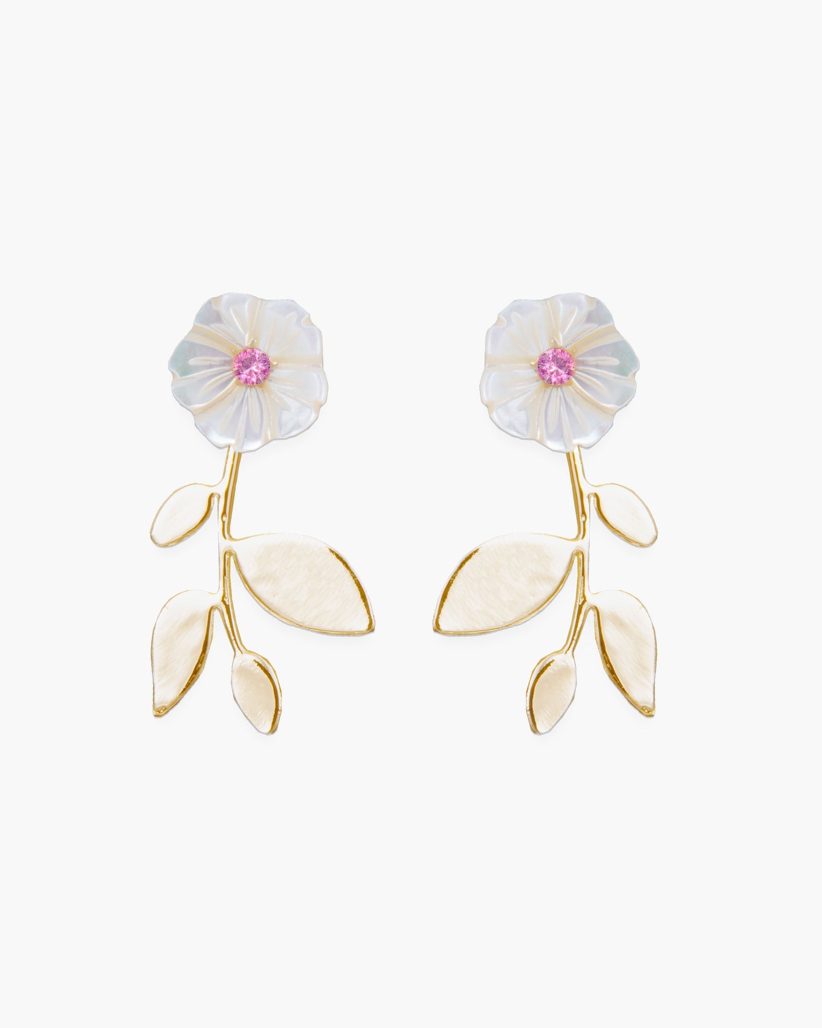 Mother of Pearl Flower with Gold Stem - Gold