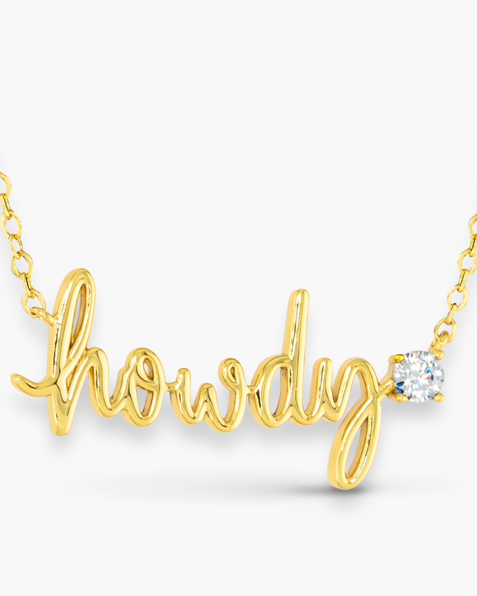 Gold & CZ Howdy Necklace