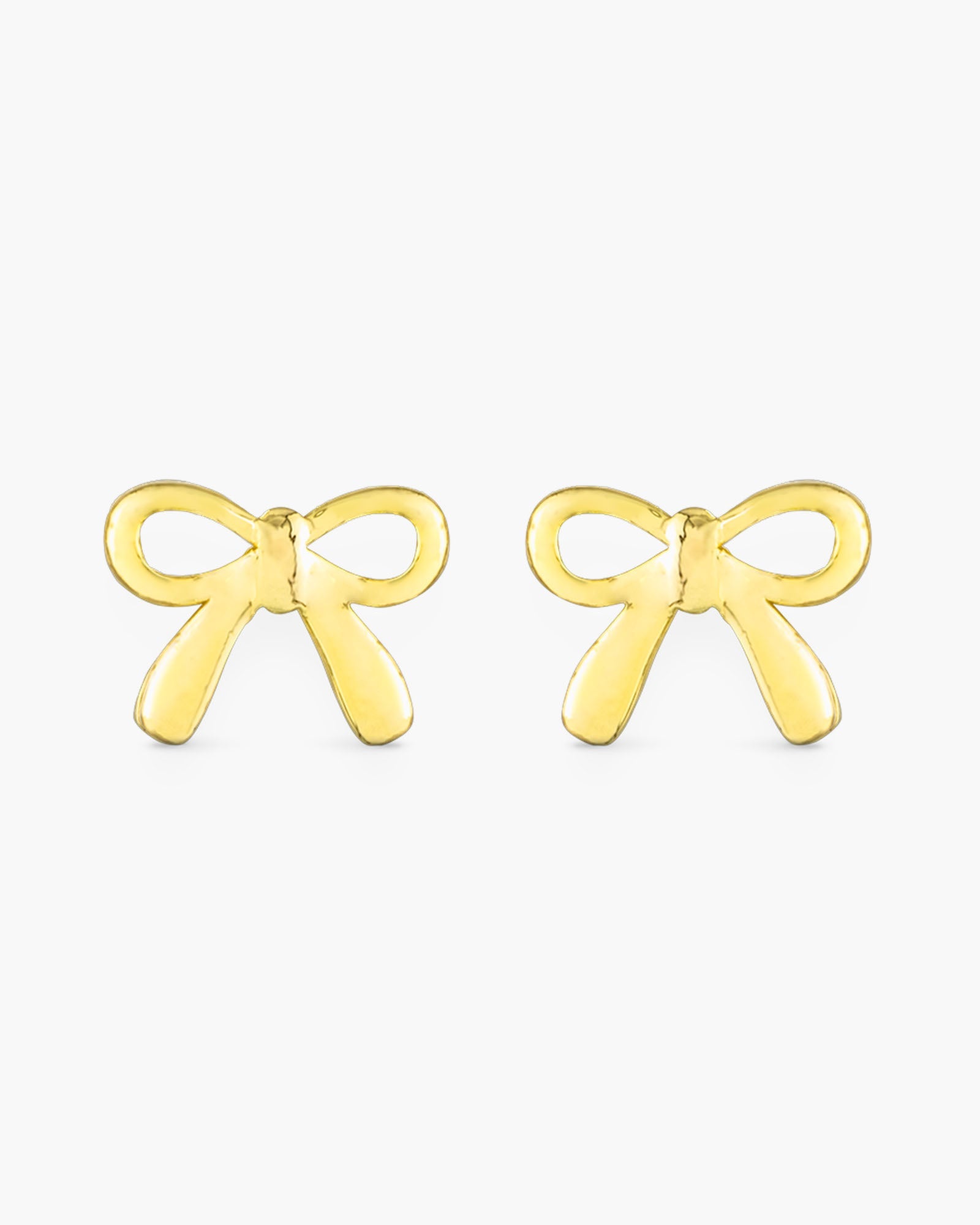 Gold Bow Ribbon Earrings