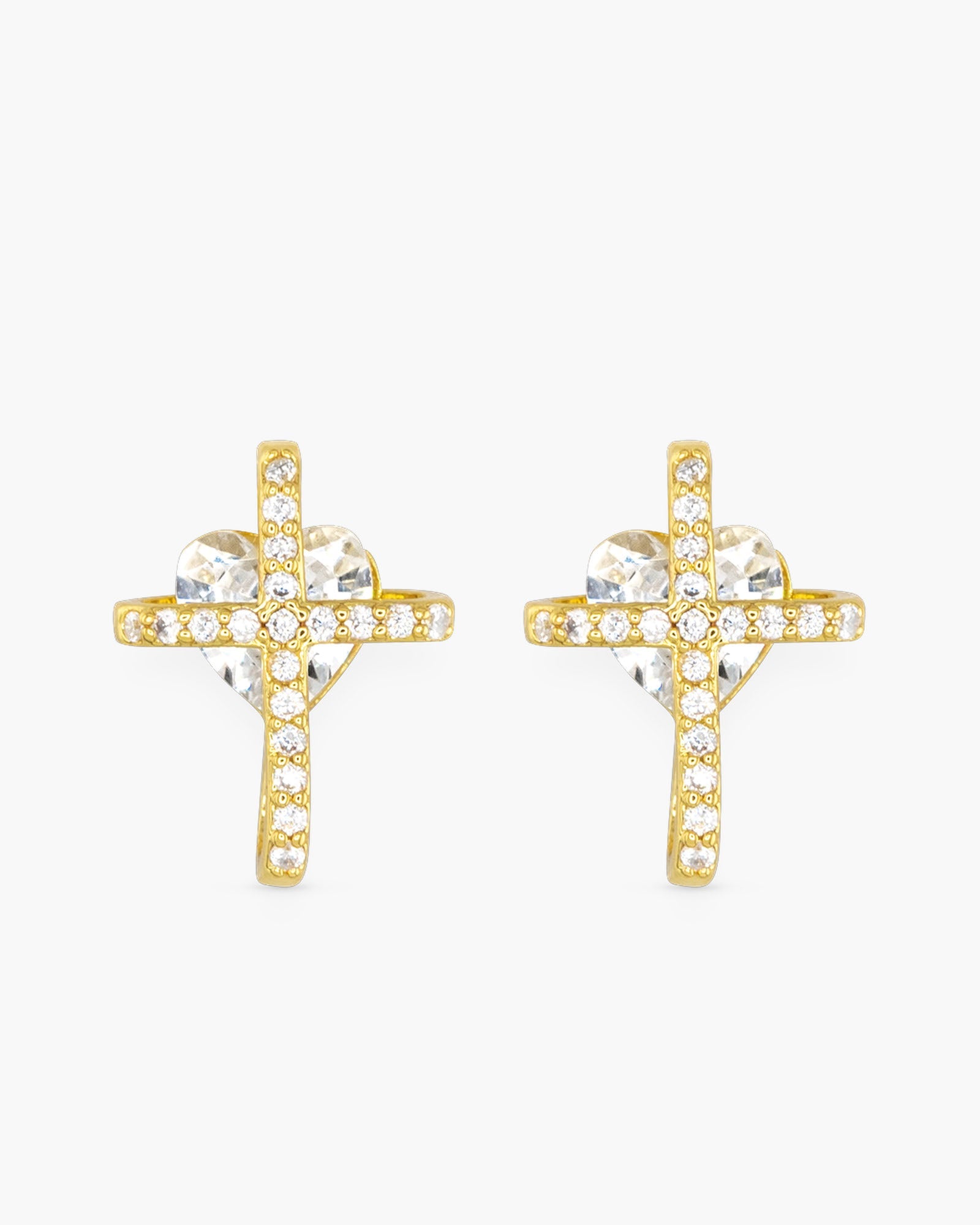 Cross & CZ Earrings