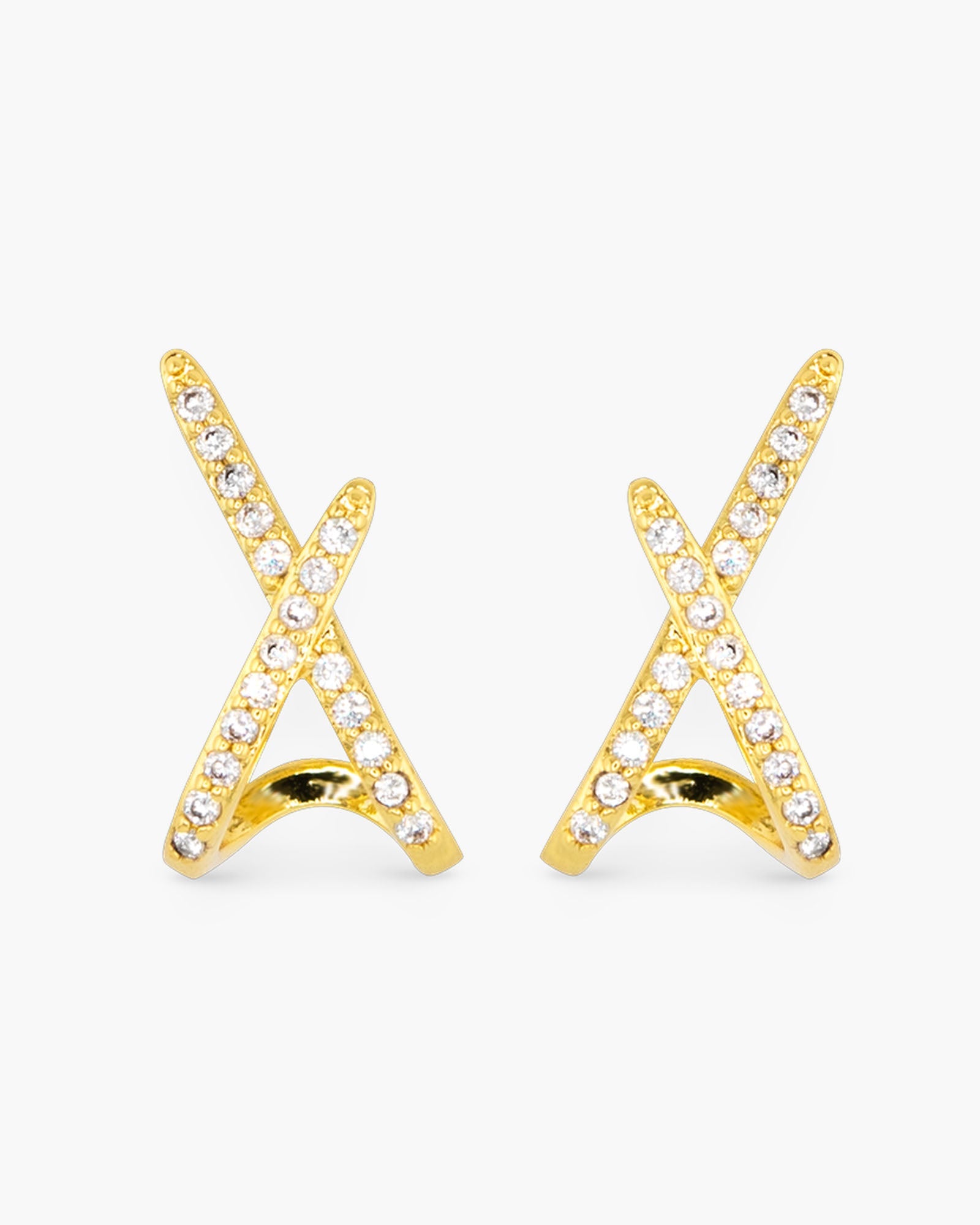Gold CZ X Earrings