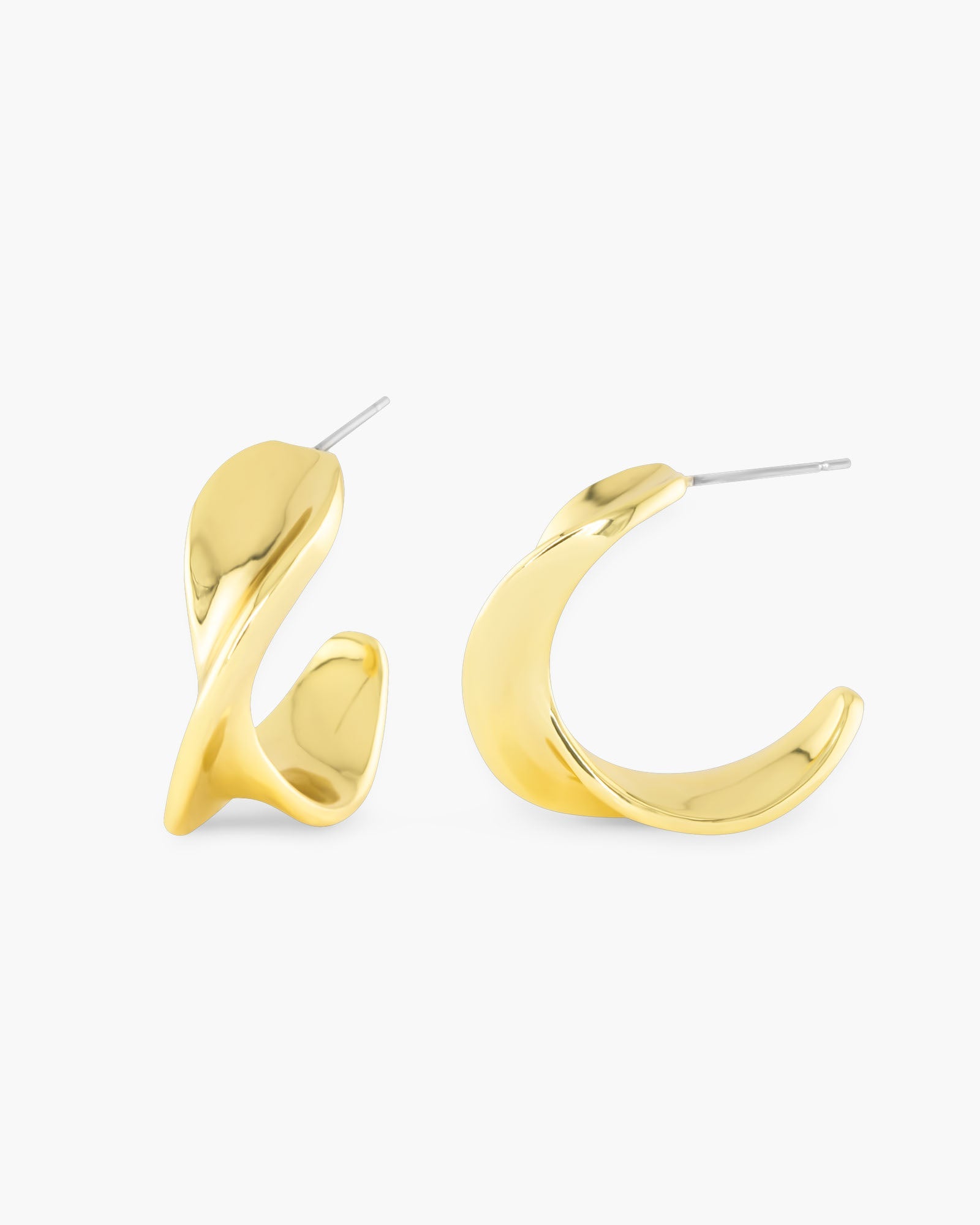Gold Polished Daphne Hoop Earrings