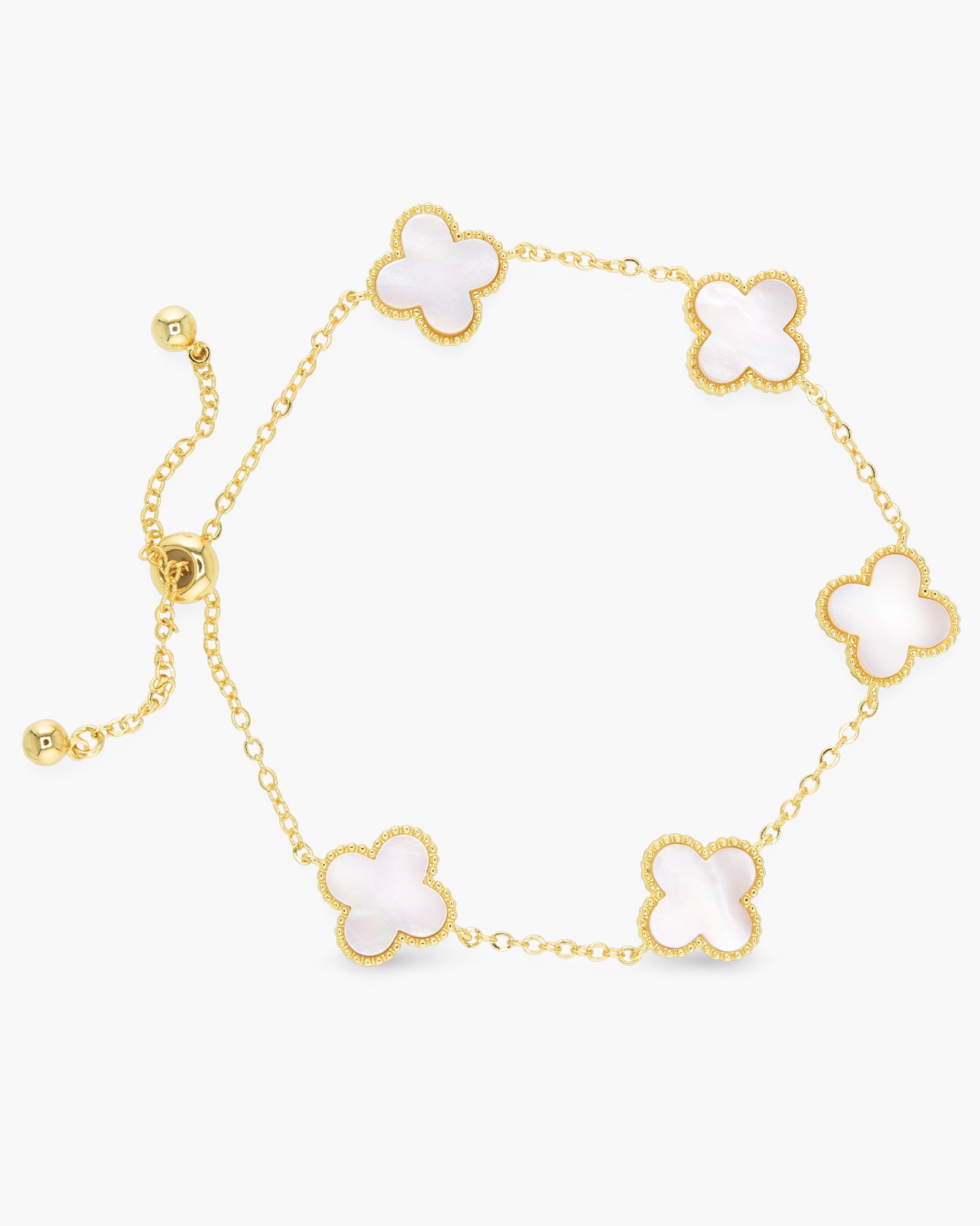 Gold MOP Clover Bracelet