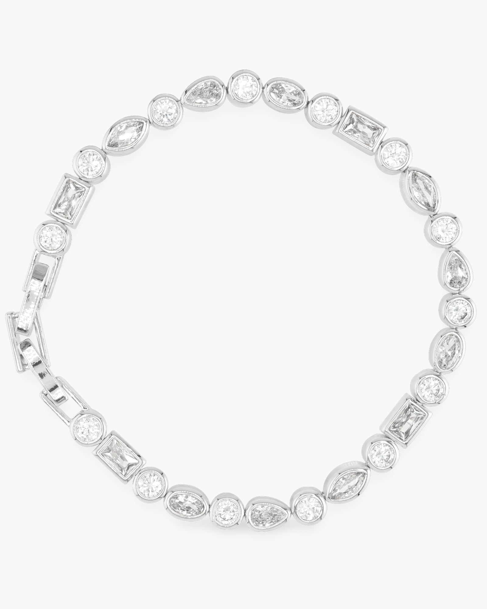 CZ Multi Cut Bezel Tennis Bracelet
