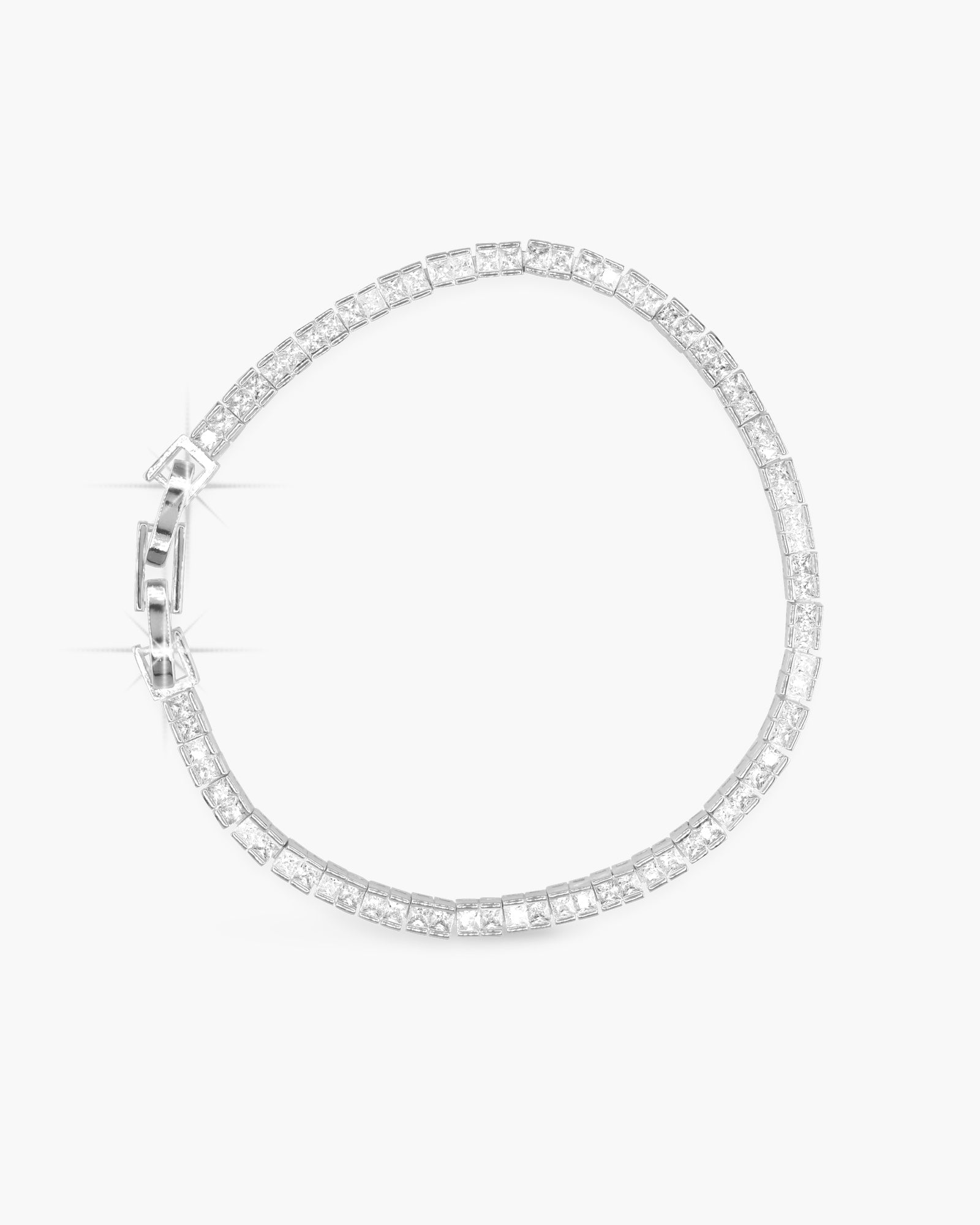 CZ Channel Set Princess Tennis Bracelet