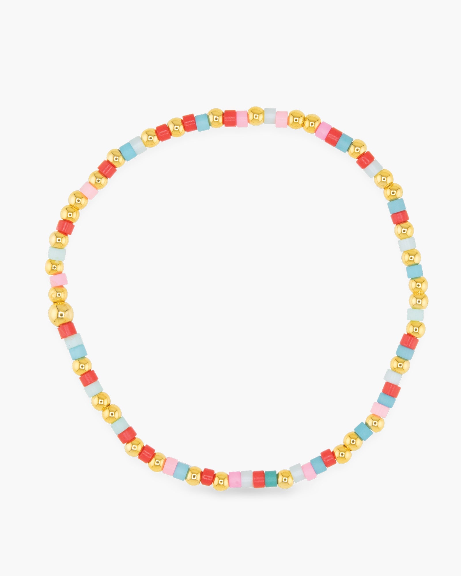 Stackable Gold Multi-Colored Stretch Bracelets