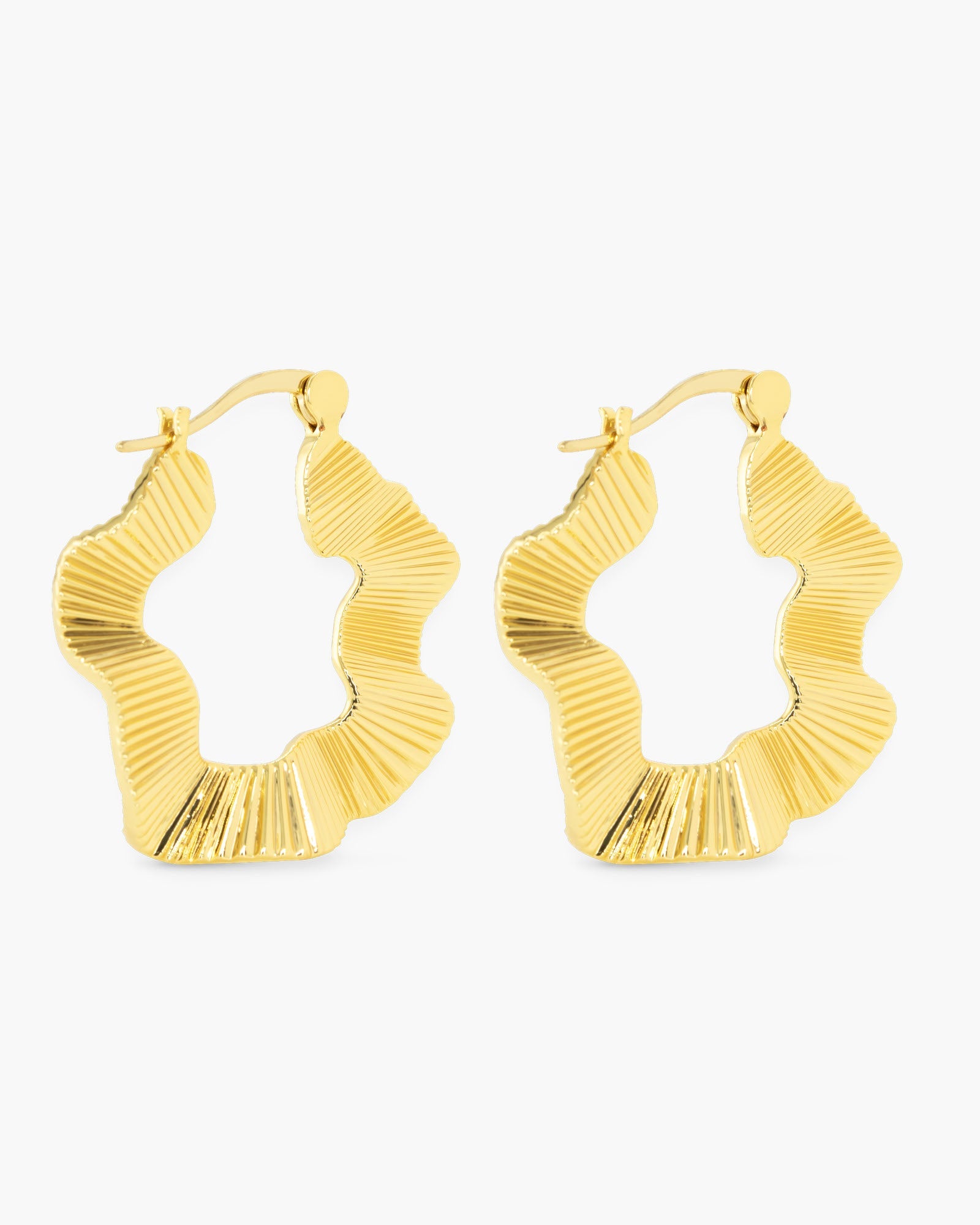 Gold Polished Jennifer Hoop Earrings
