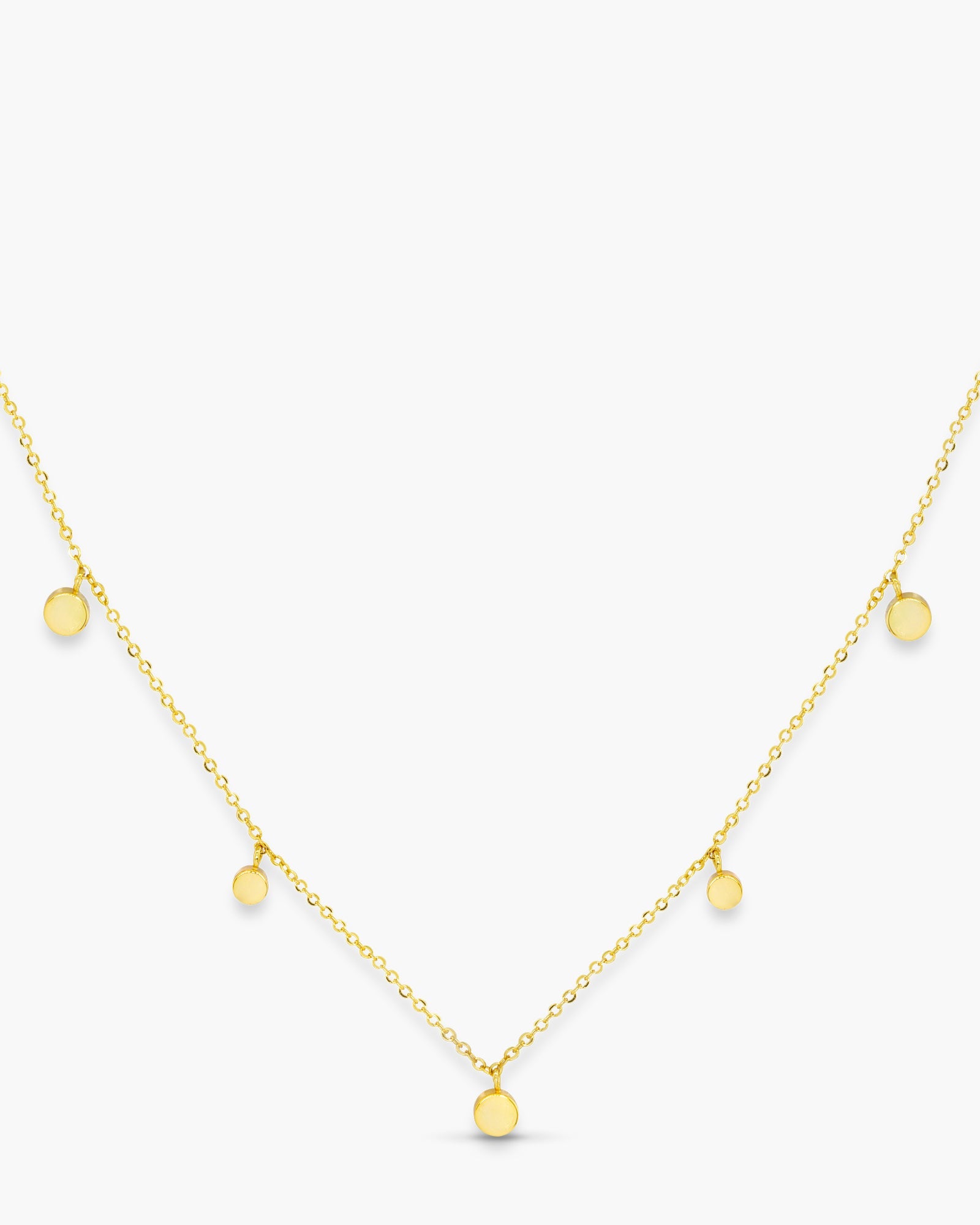 Gold Station Disk Necklace