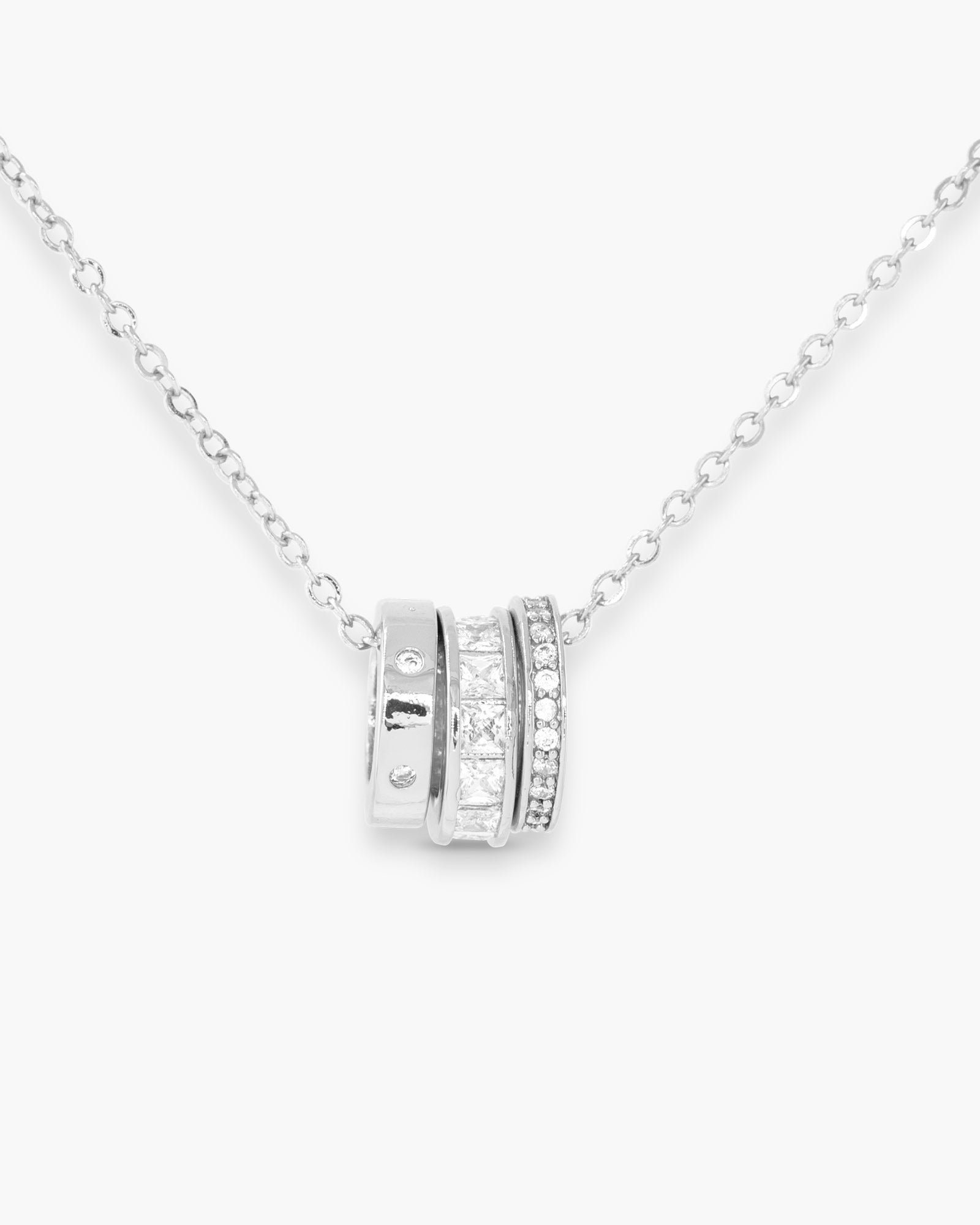 CZ Triple Ring Necklace