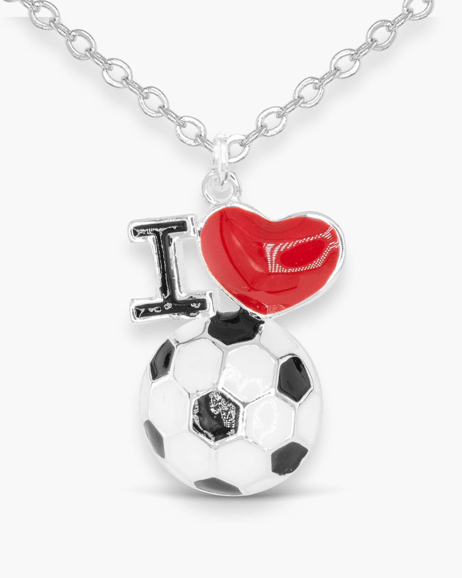 Silver I Love Sports Necklace