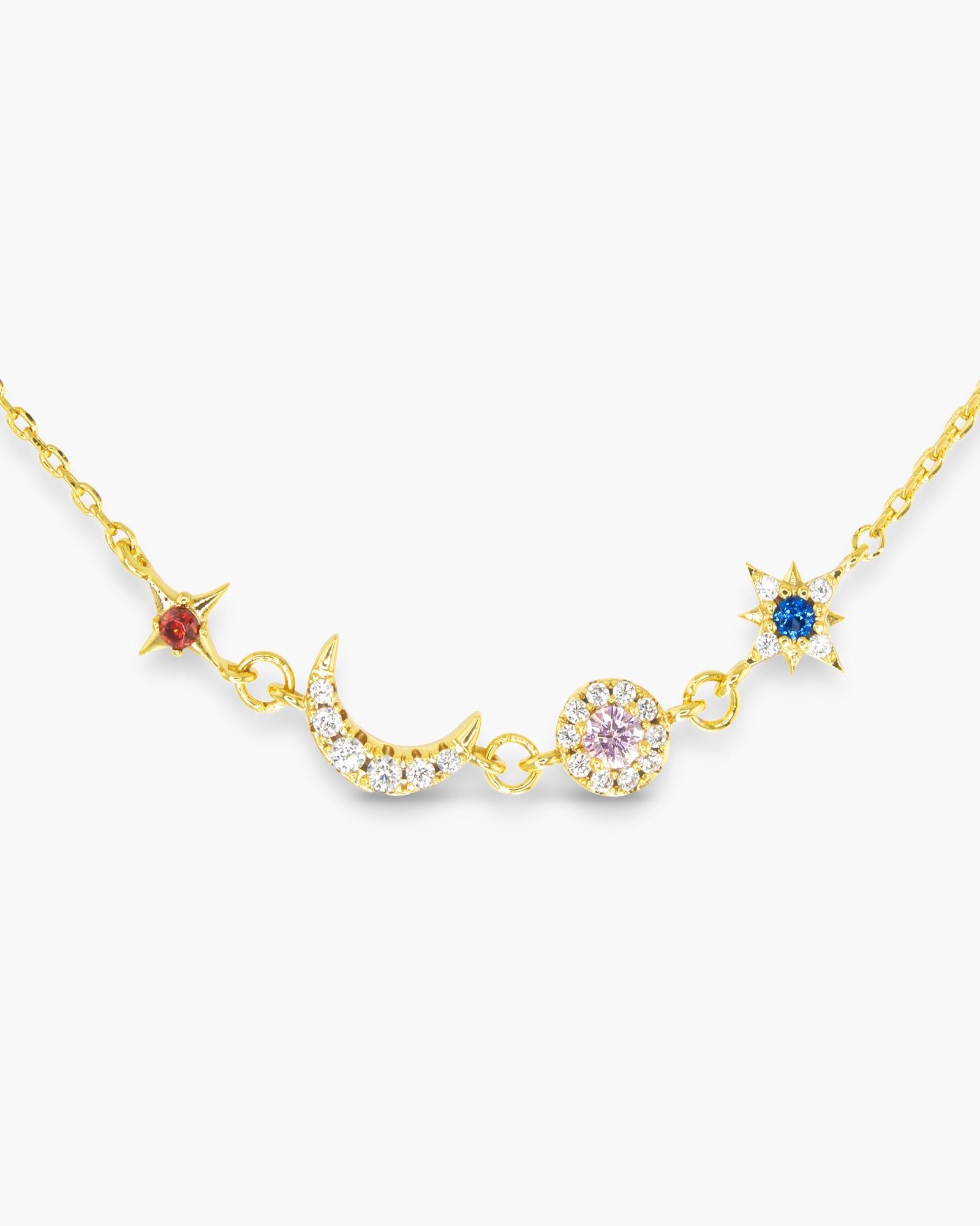 Gold CZ Celestial Necklace