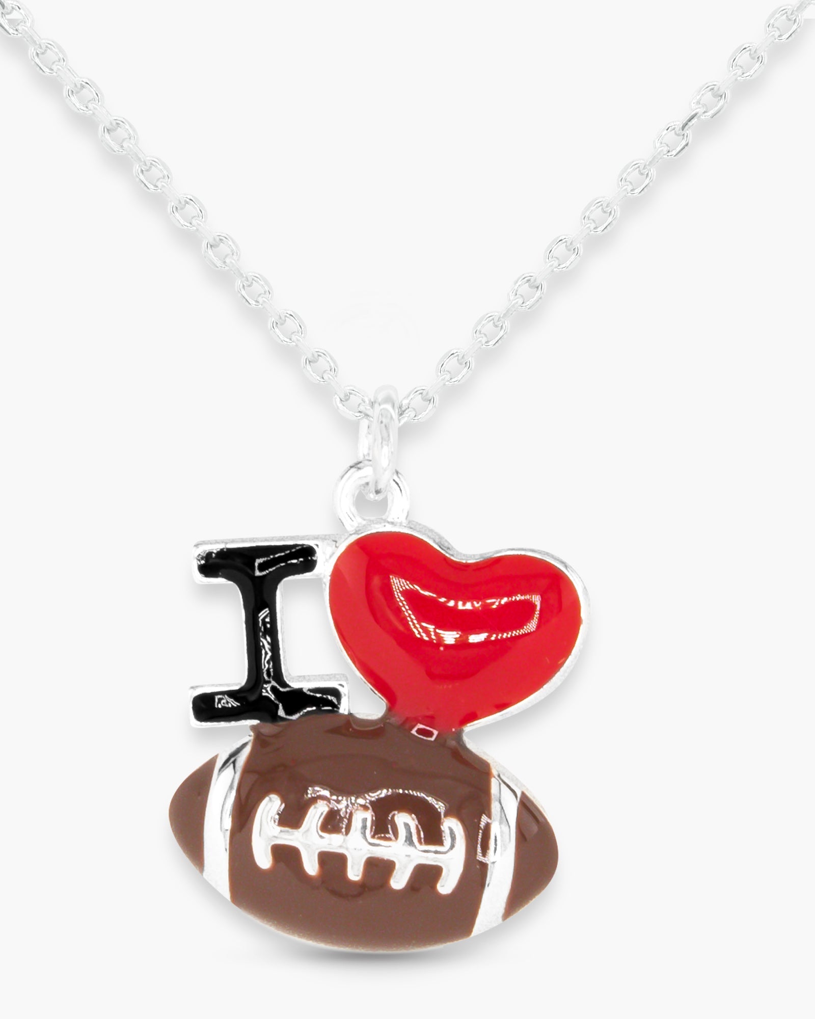 Silver I Love Sports Necklace
