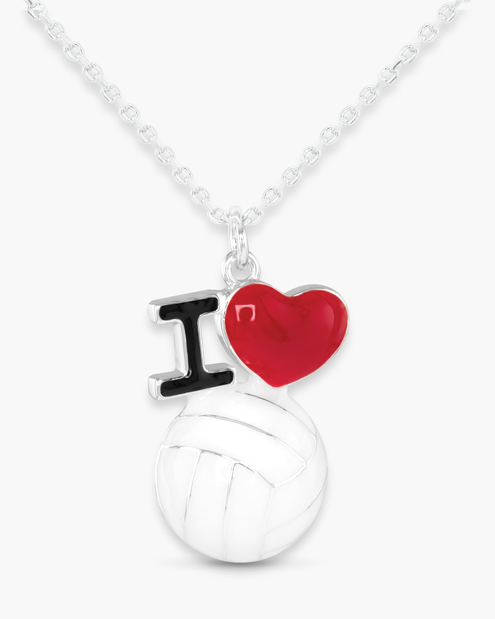 Silver I Love Sports Necklace