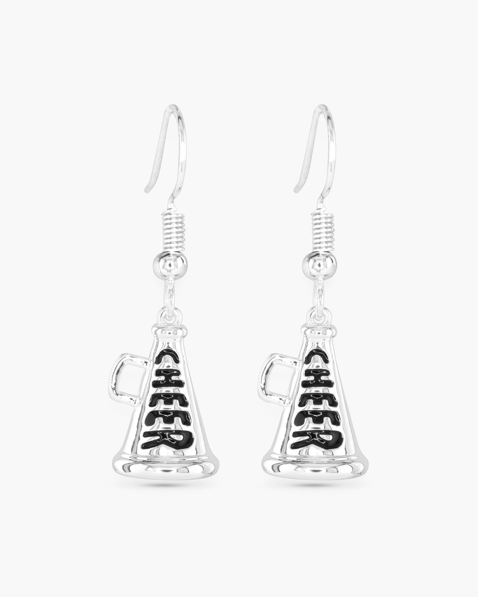 Silver I Love Sports Earrings