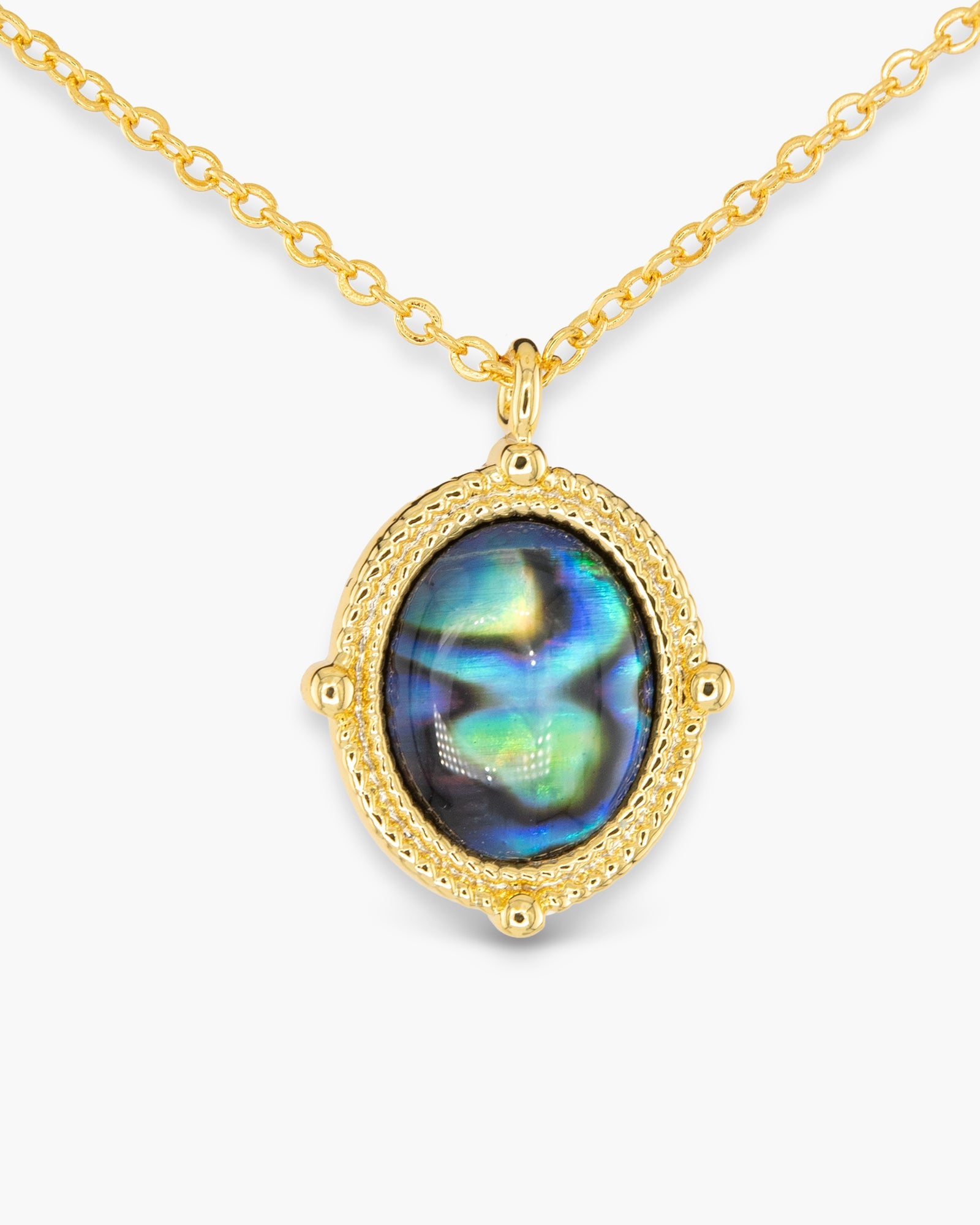 Gold Abalone Compass Necklace