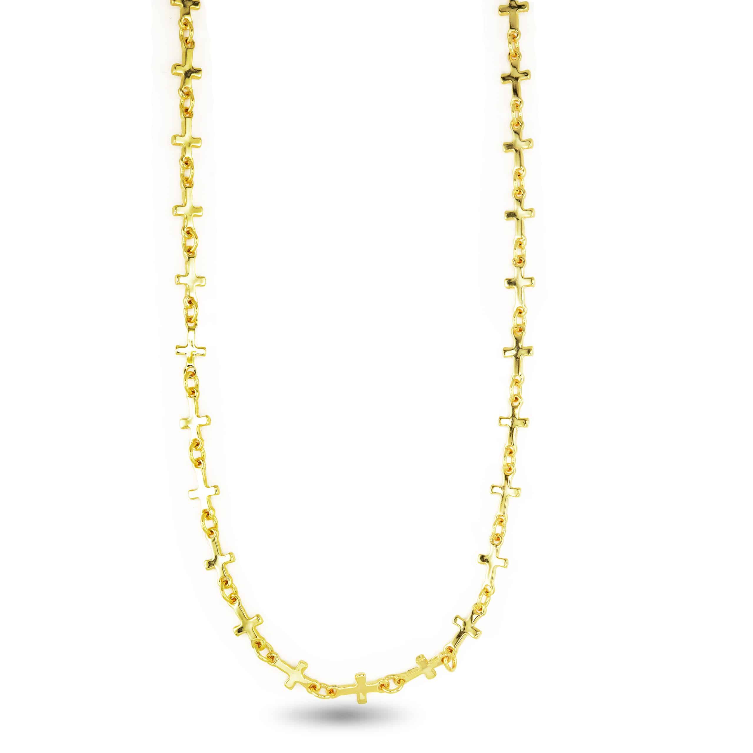 Shimmering Cross Chain Faith Necklace