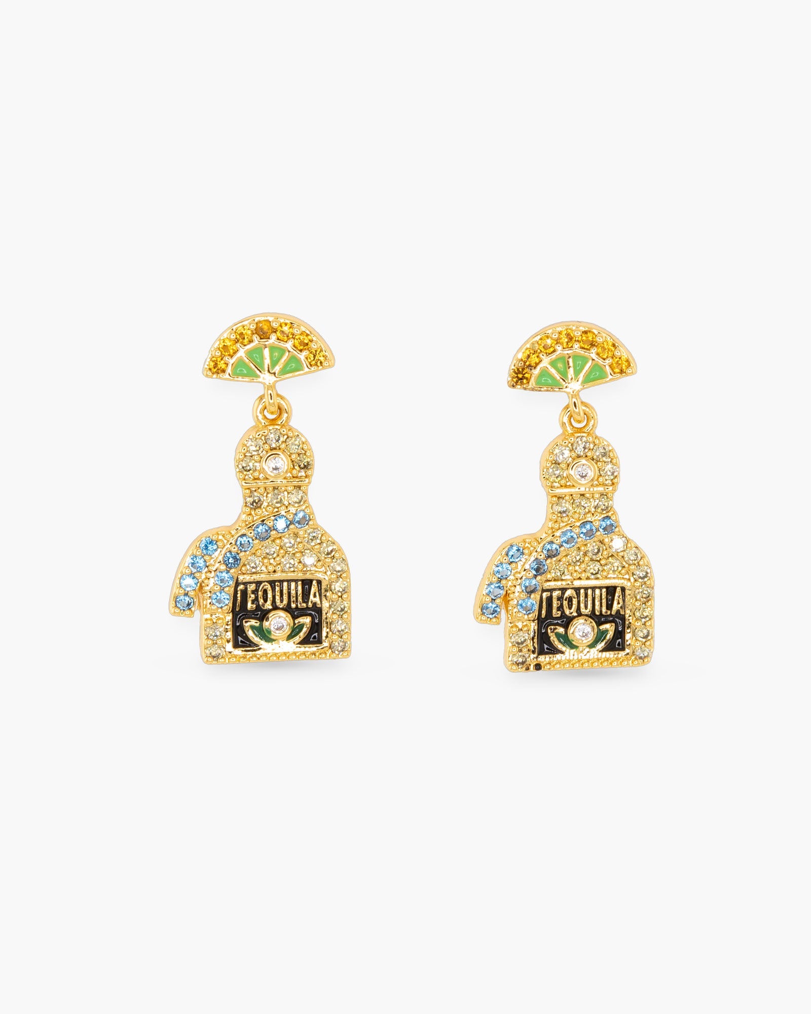 Gold CZ Tequila Earrings