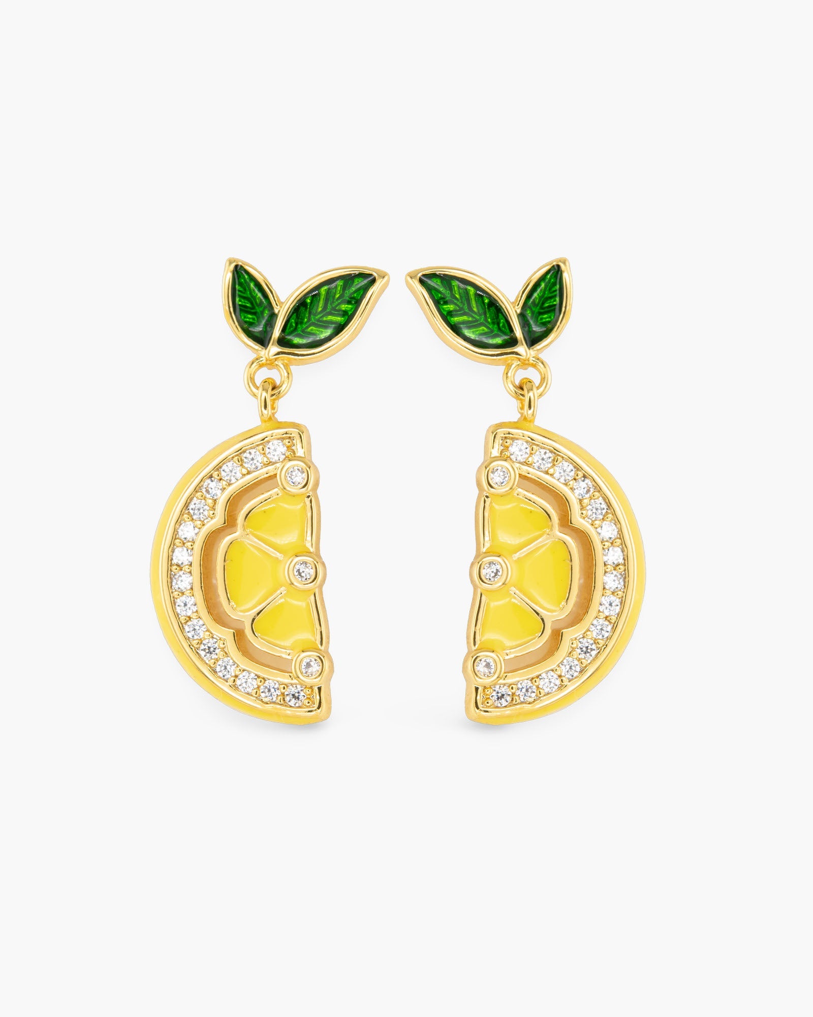Gold CZ Lemon Earrings