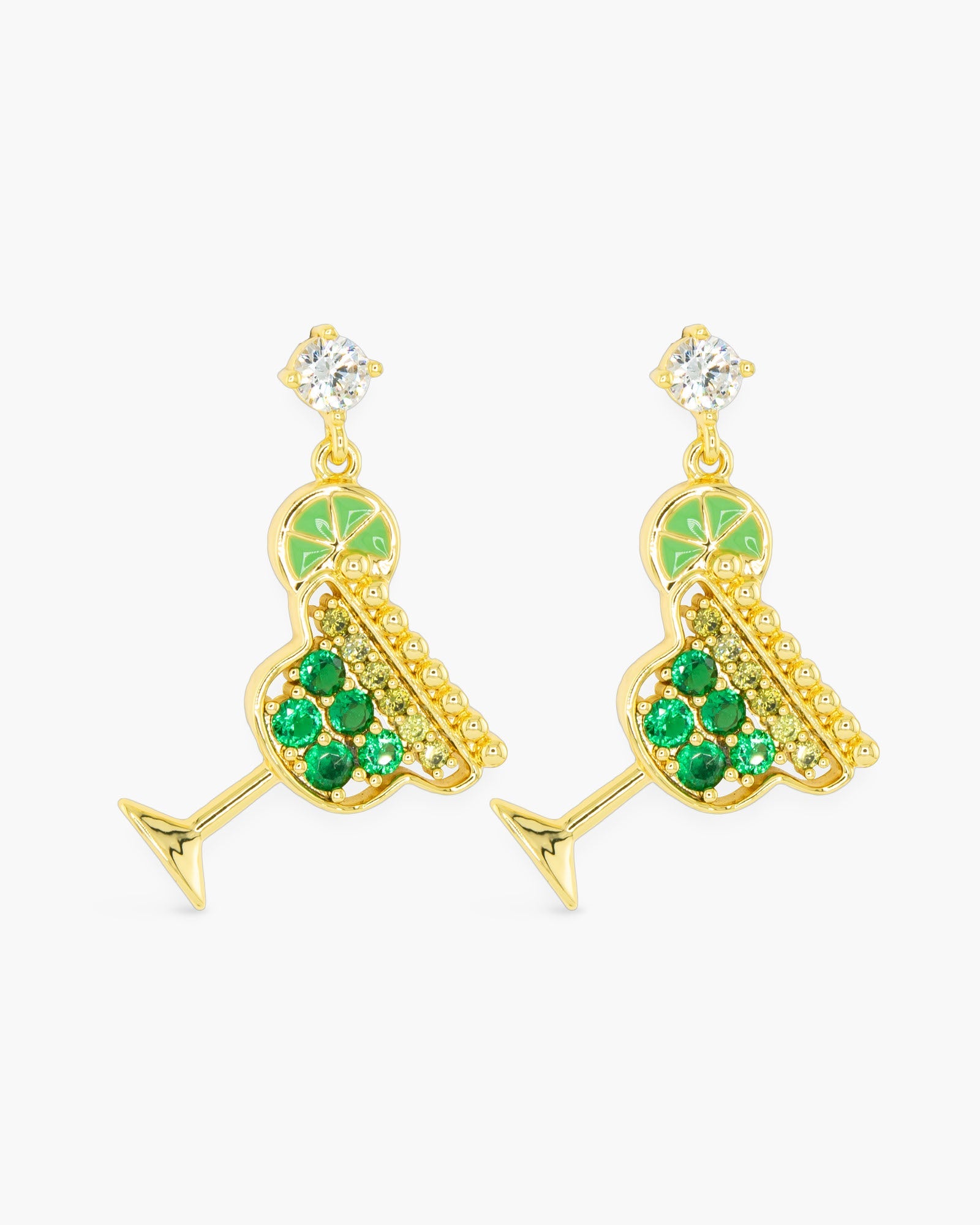 Gold CZ Margarita Earrings