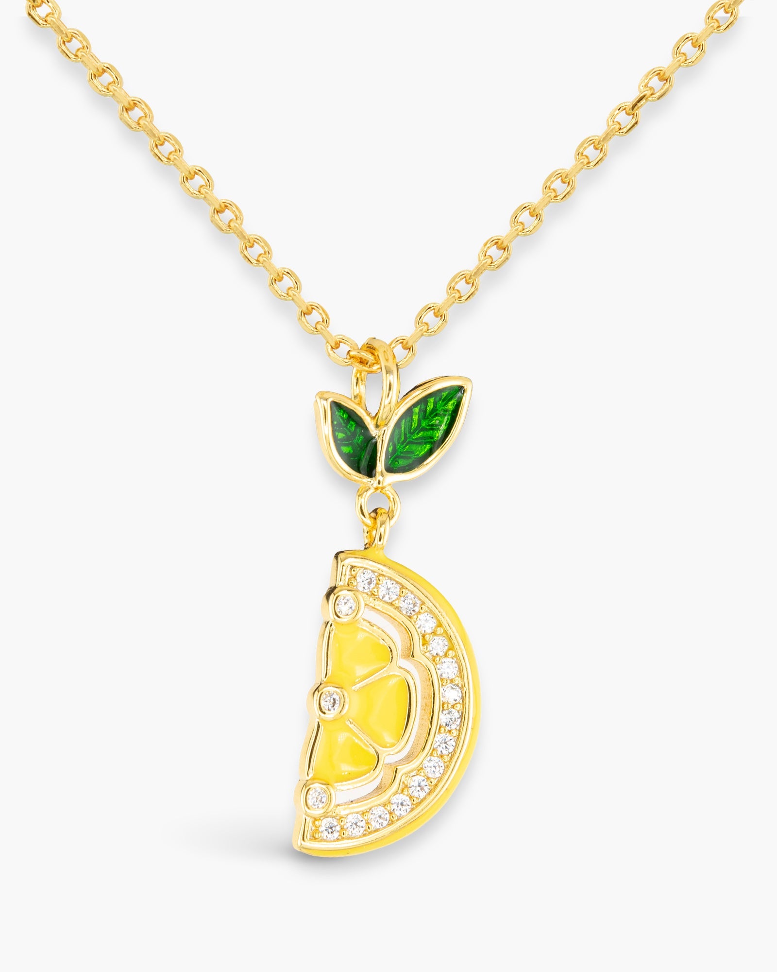 Gold CZ Lemon Necklace