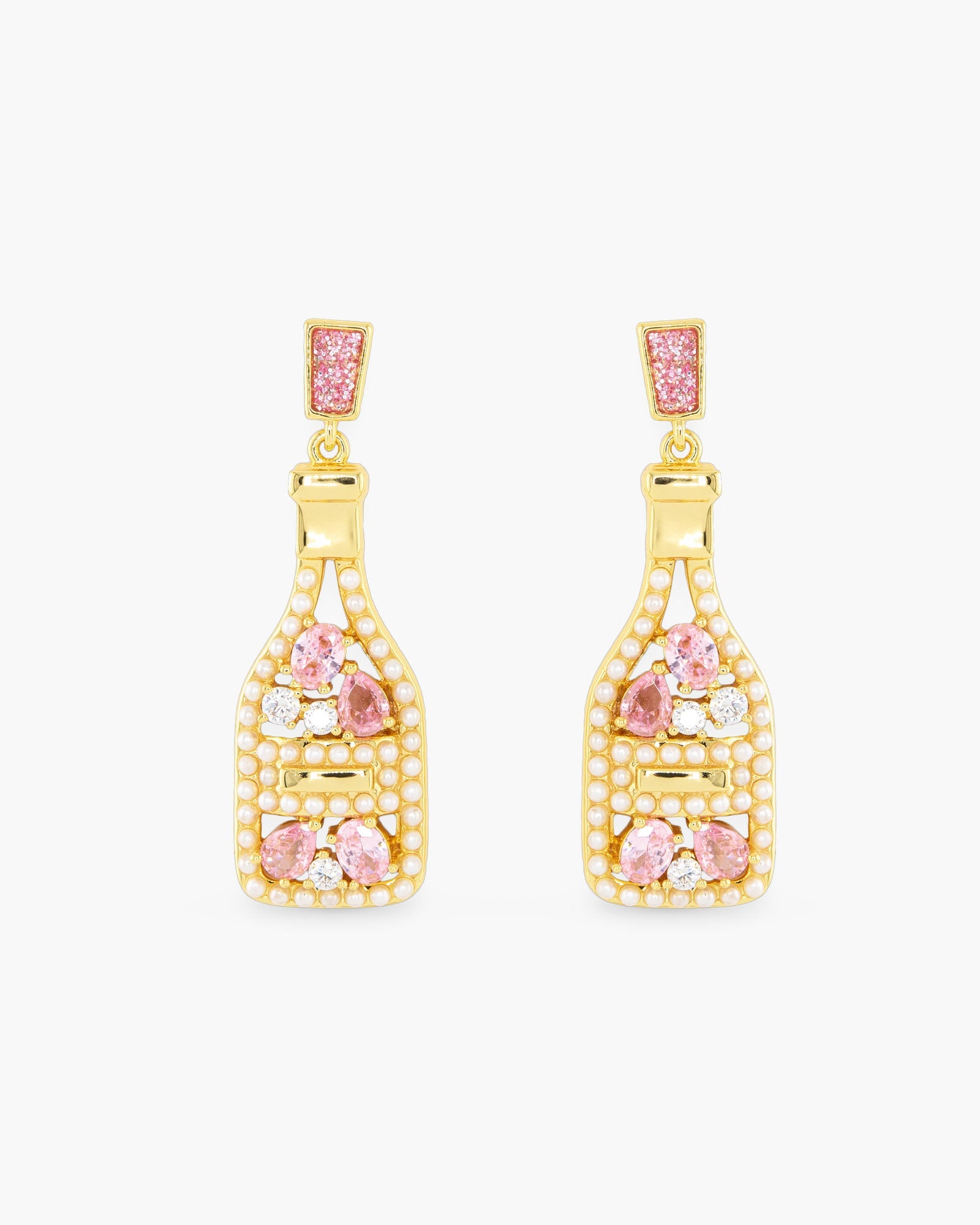 Gold CZ Bubbly Earrings