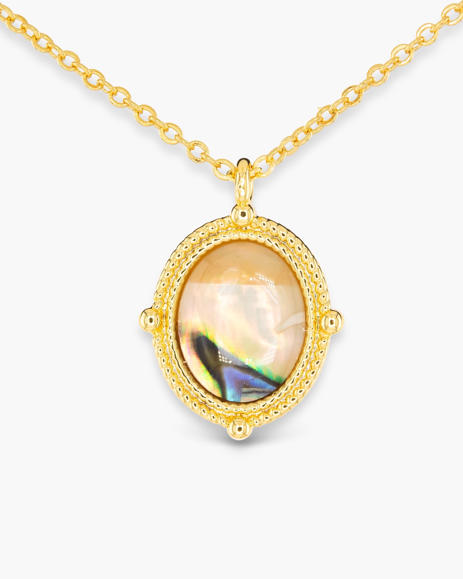 Gold Abalone Compass Necklace