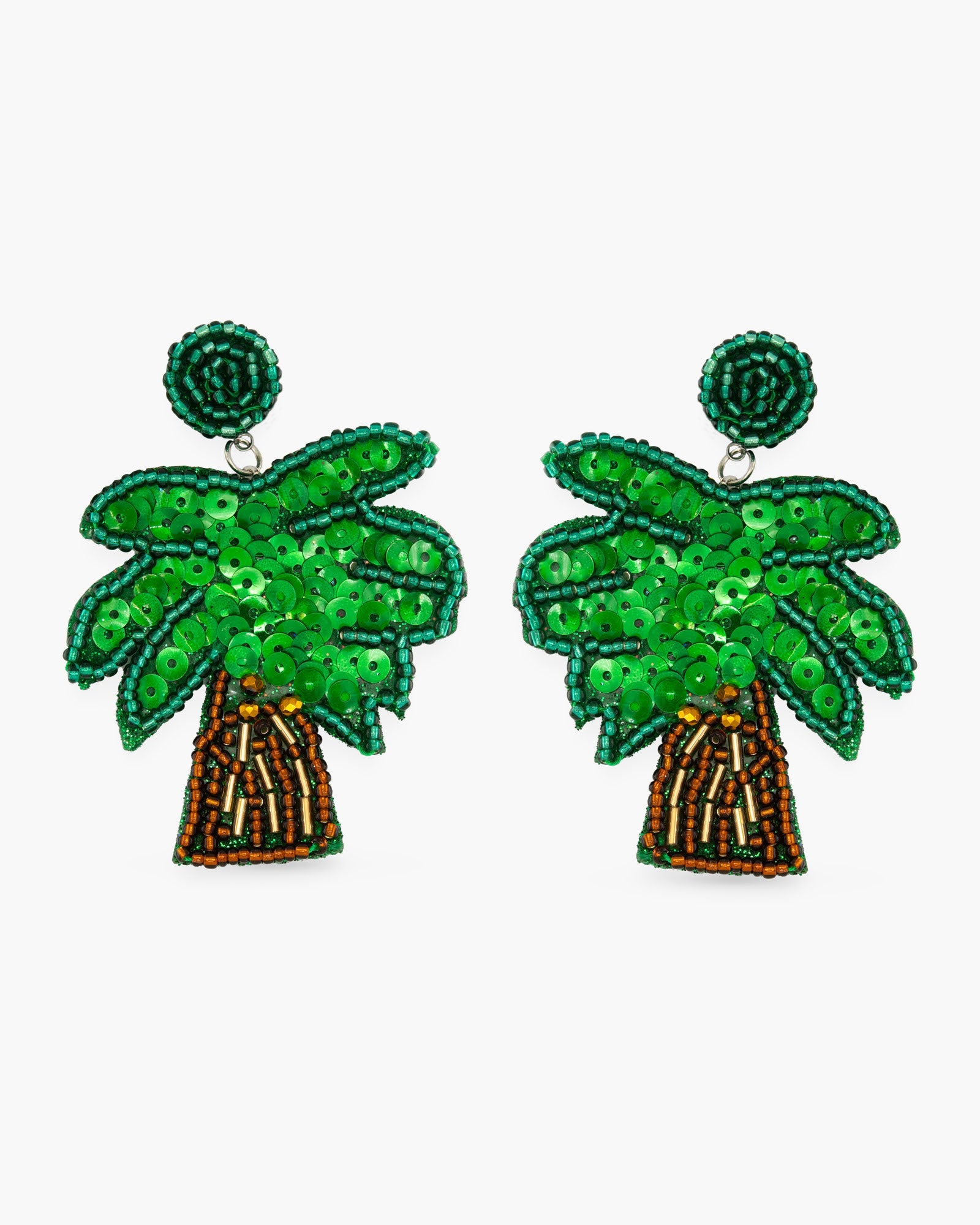 Beaded Palm Tree Earrings