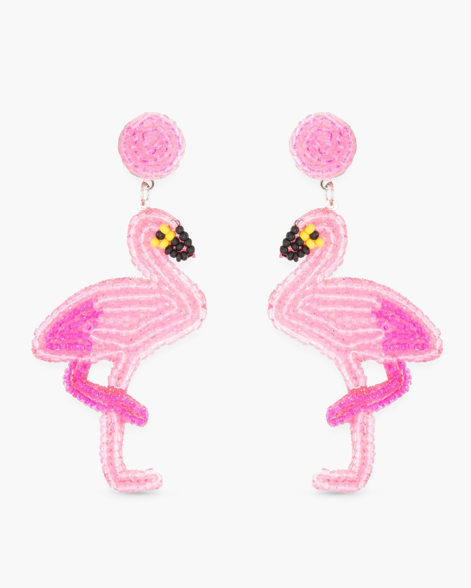 Beaded Flamingo Earrings