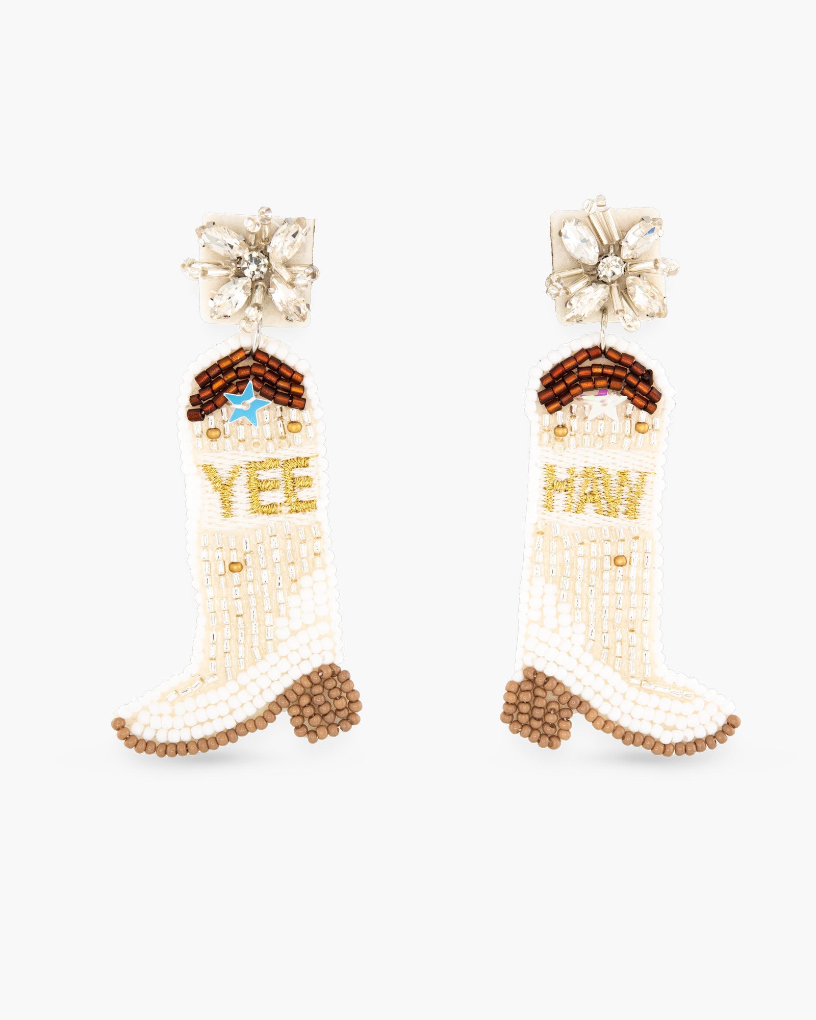 Beaded Cowboy Boot Earrings