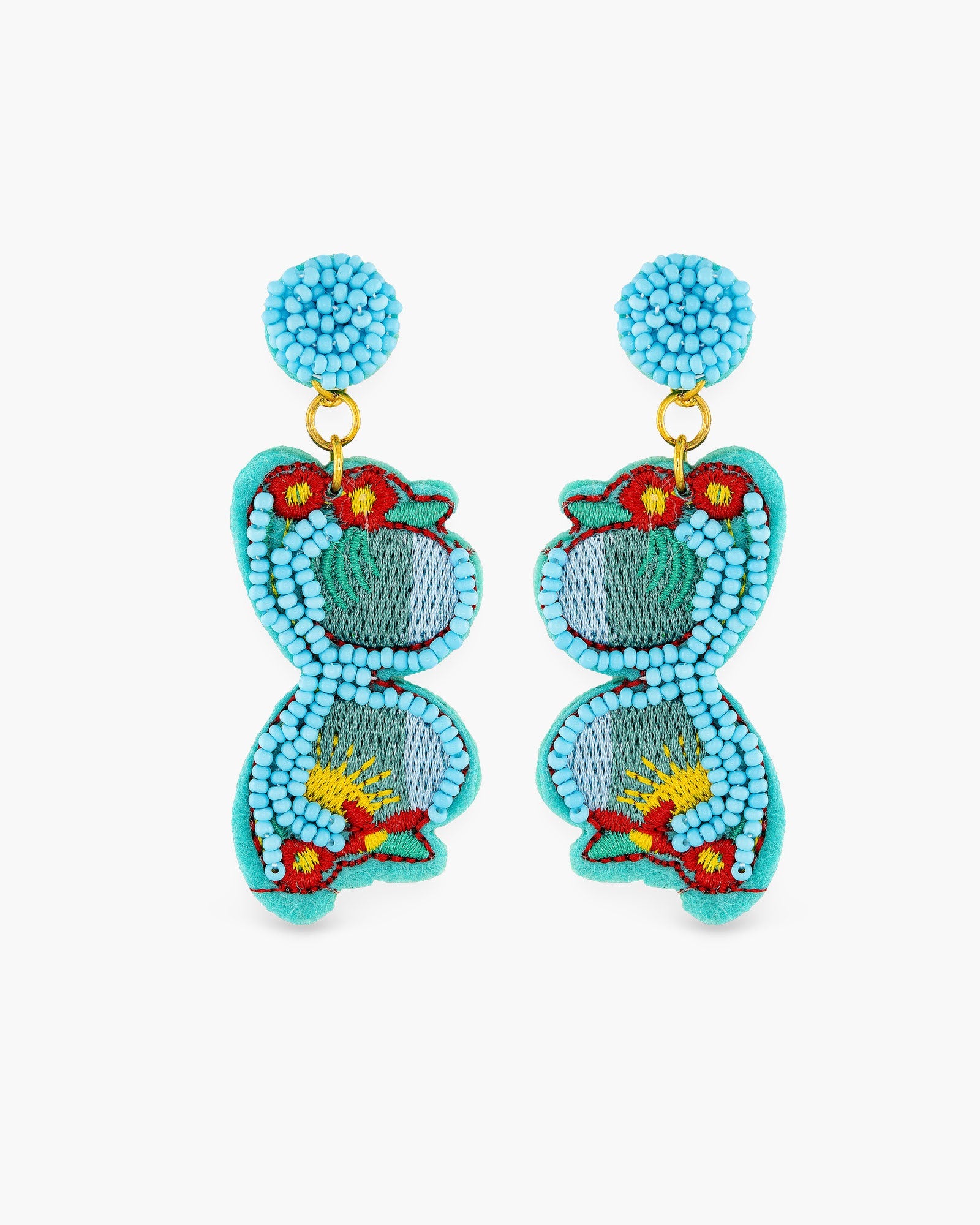 Beaded Blue Sunglasses Earrings