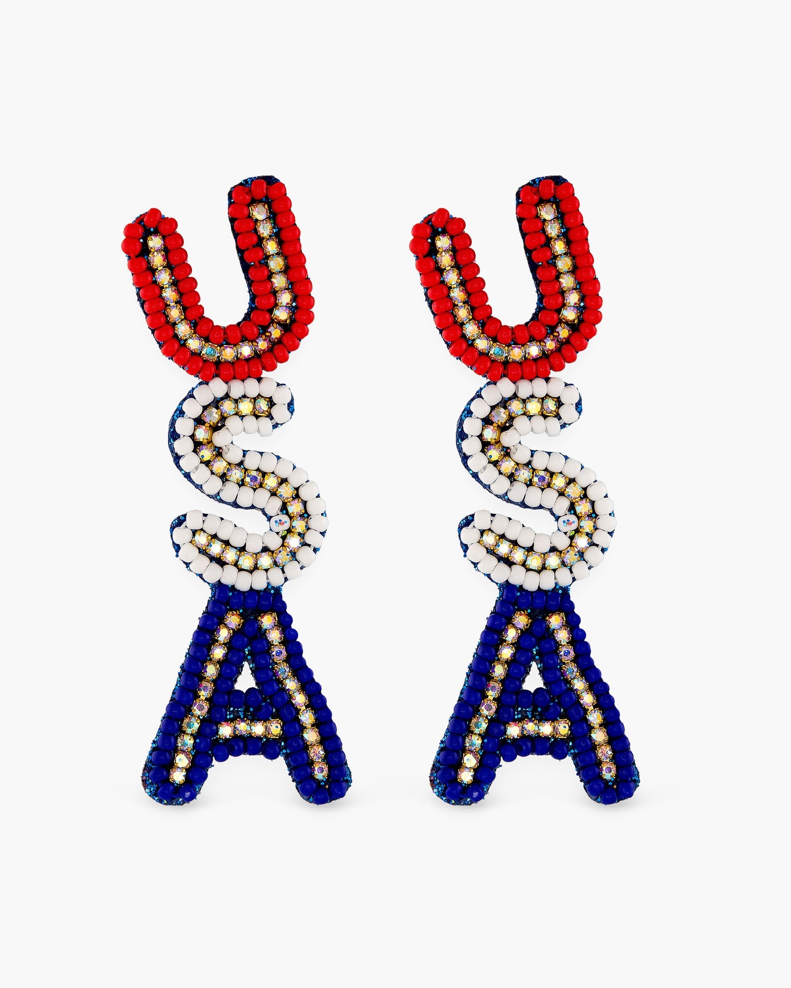 Beaded USA Earrings