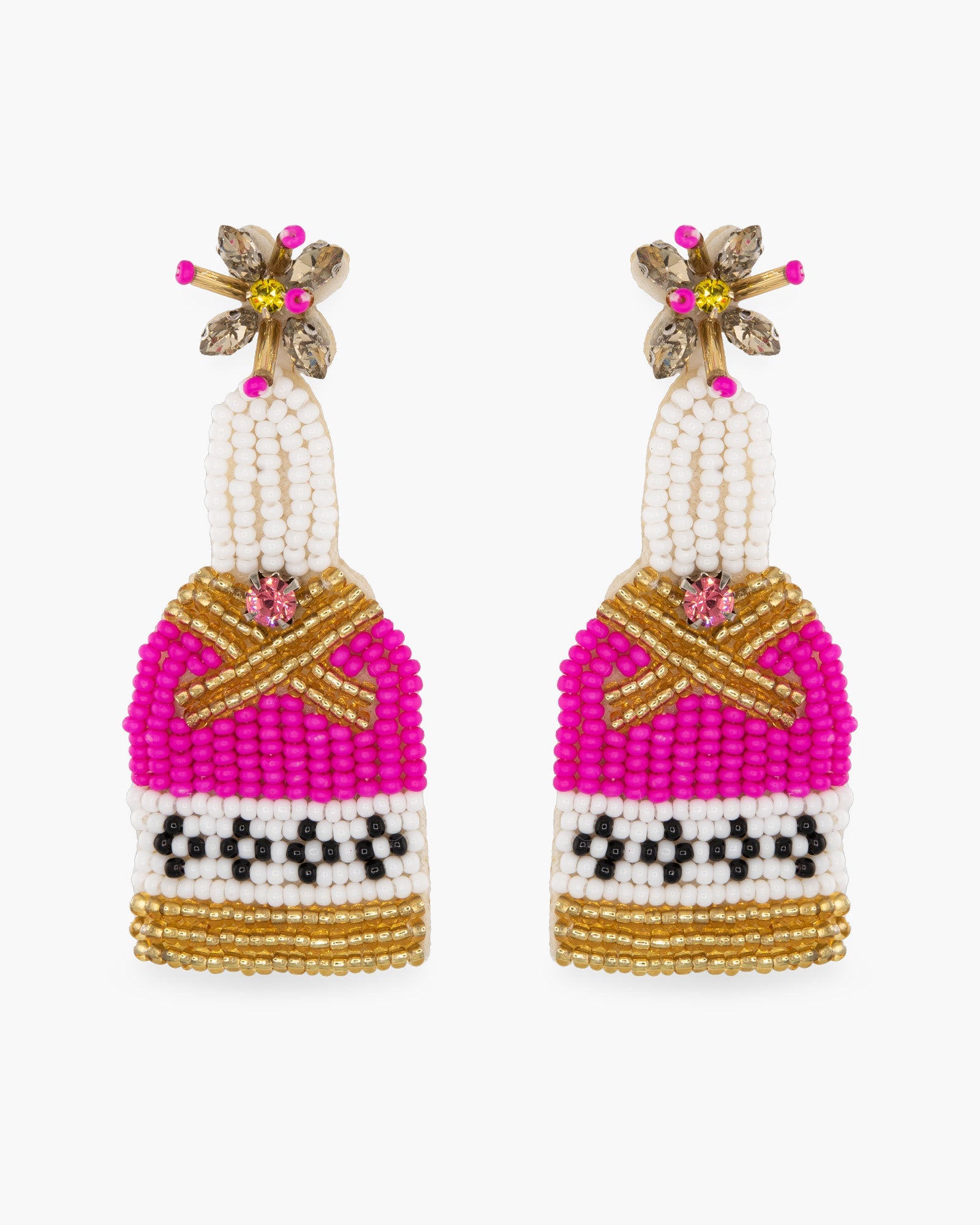 Beaded Champagne Earrings