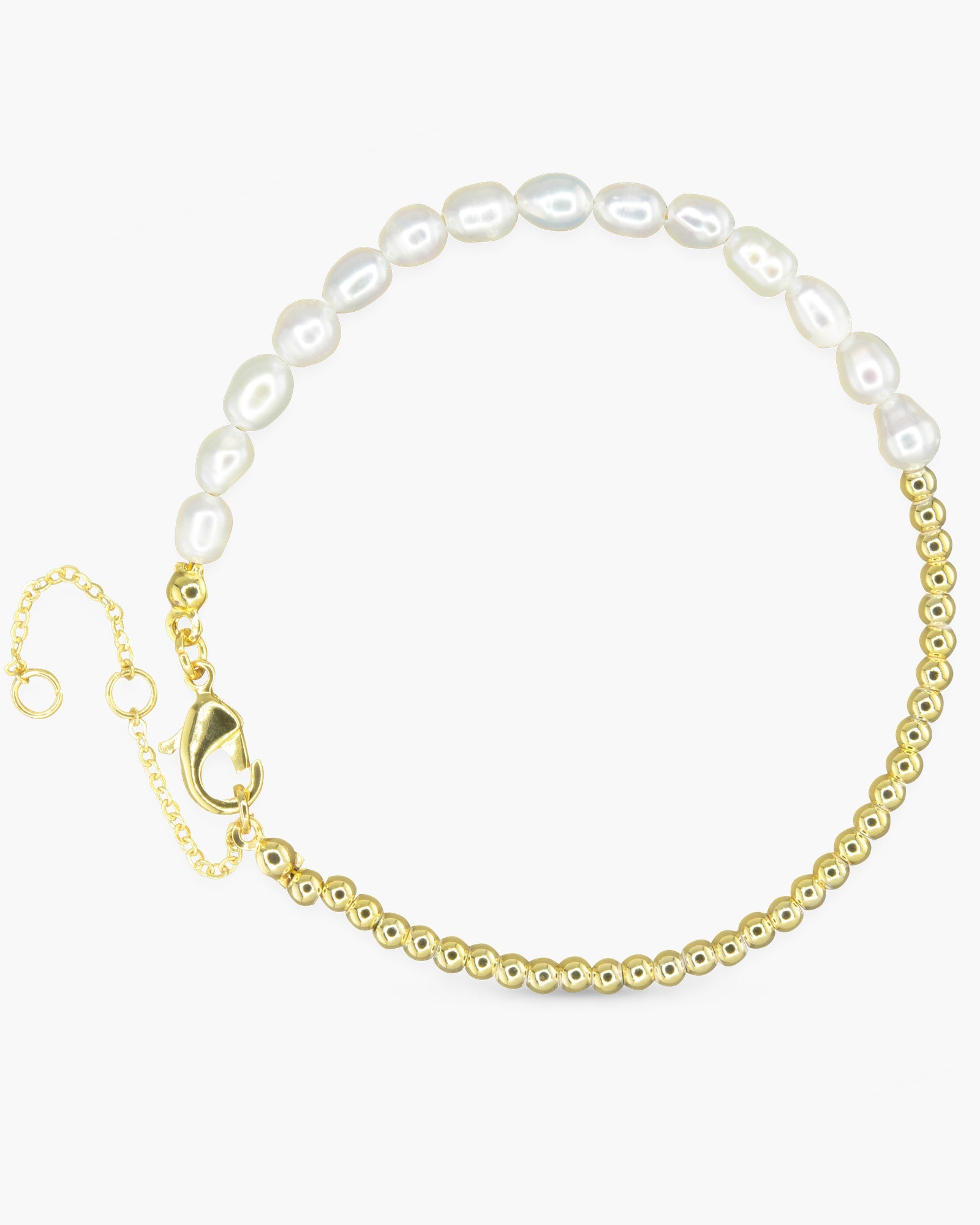 Gold Pearl & Chain Bracelet
