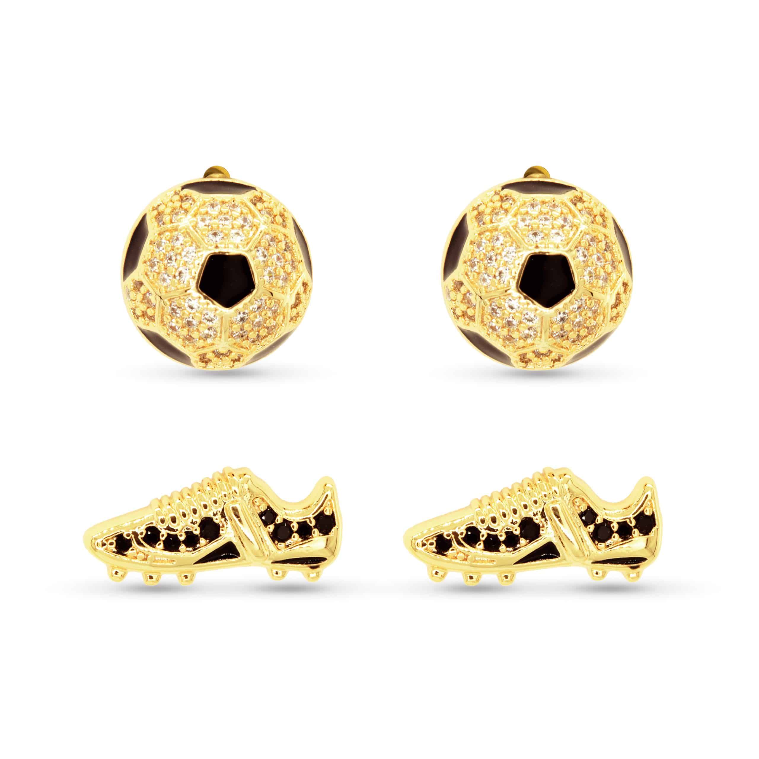 Sparking CZ Sports & Game Day Duo Earrings