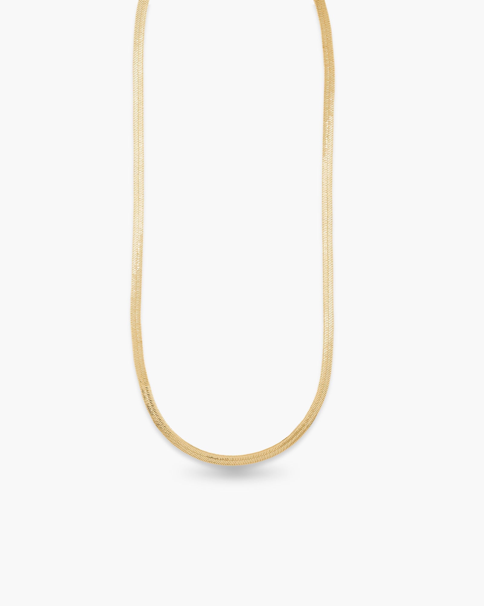 Gold Herringbone Long Necklace