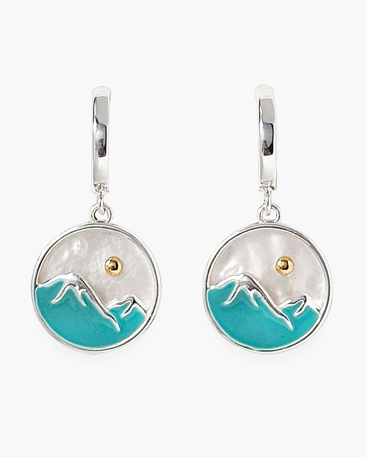 MOP and Enamel Mountain Earrings