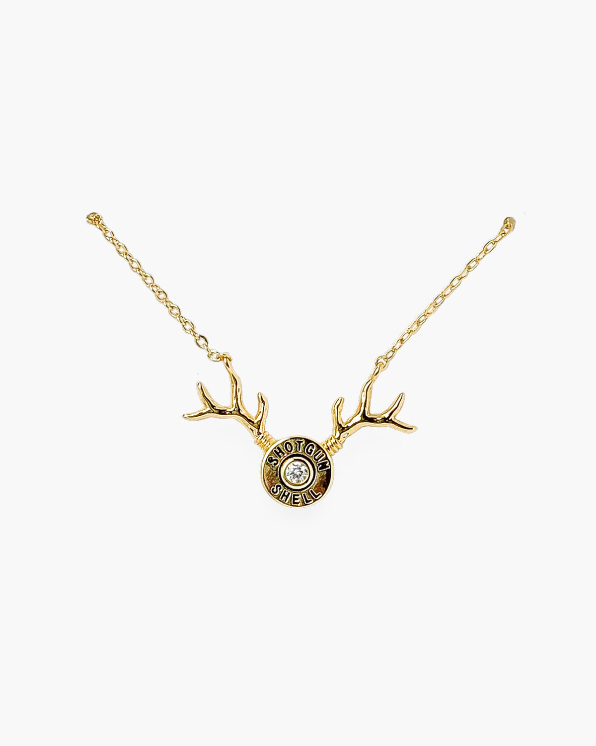 CZ Antler & Shotgun Shell Necklace