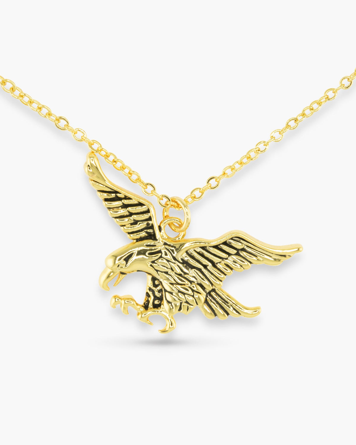 Gold Landing Eagle Necklace