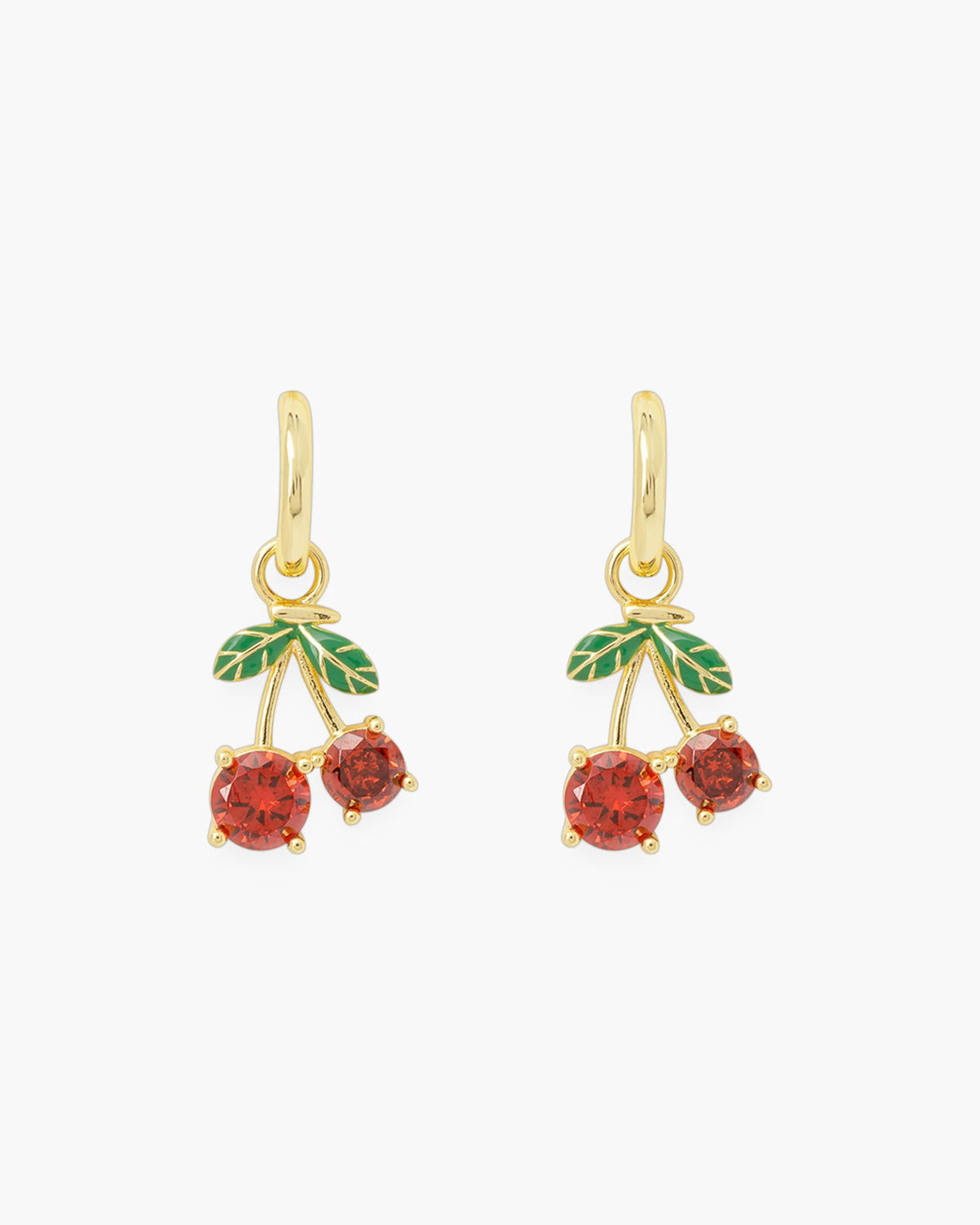 Gold CZ Cherry Earrings