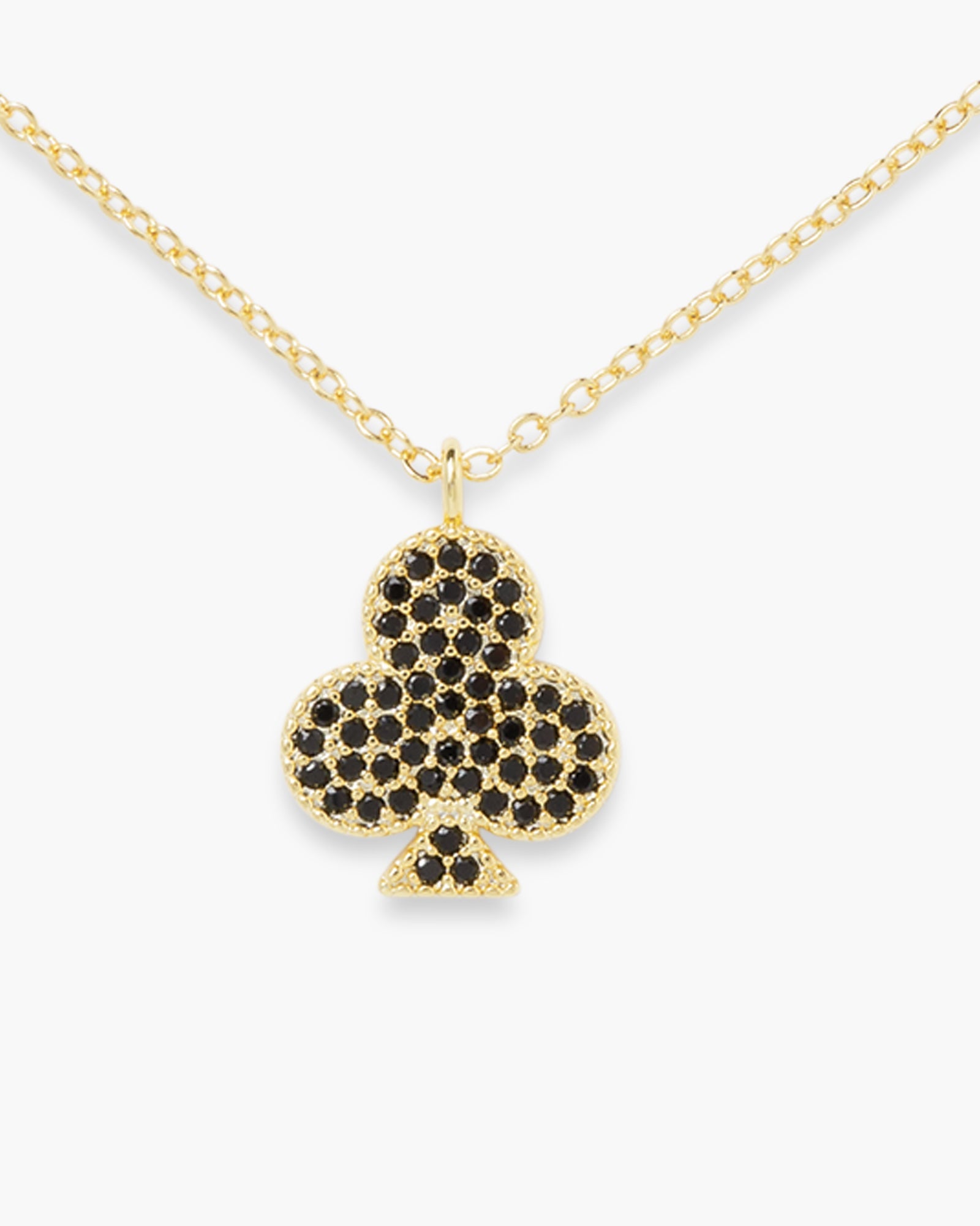 Gold CZ Casino Card Suit Necklaces