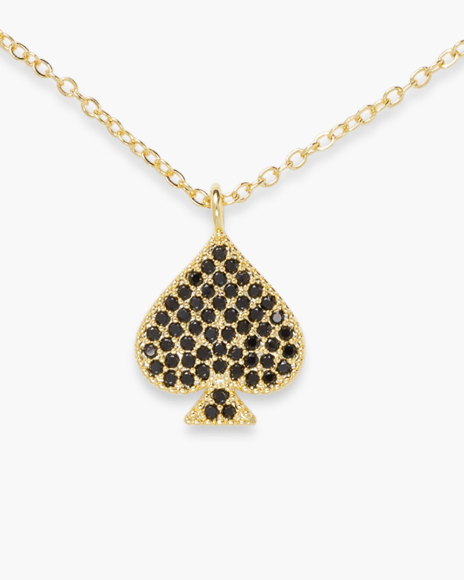 Gold CZ Casino Card Suit Necklaces