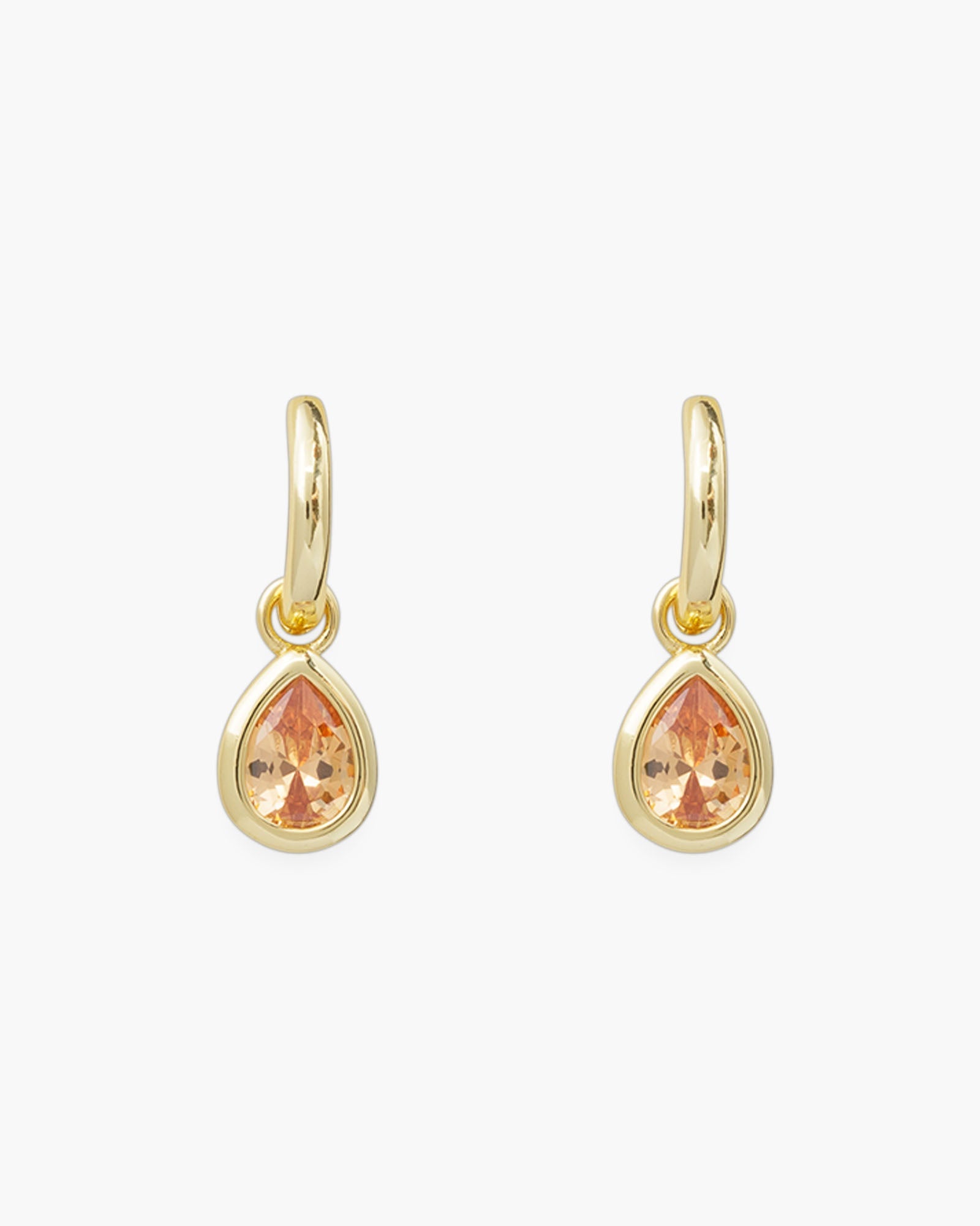Gold Crystal Teardrop Earrings