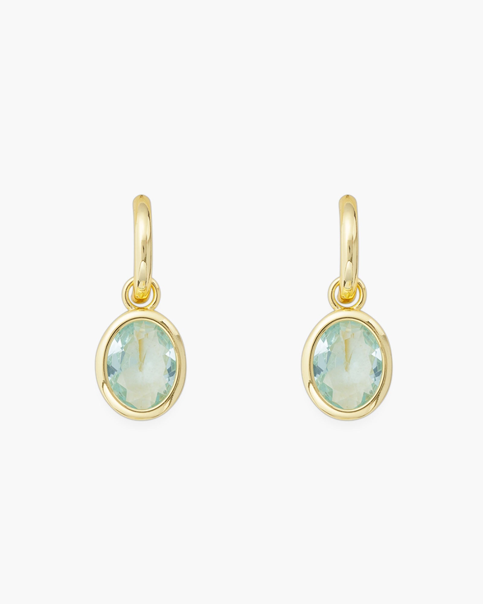 Gold Crystal Oval Earrings