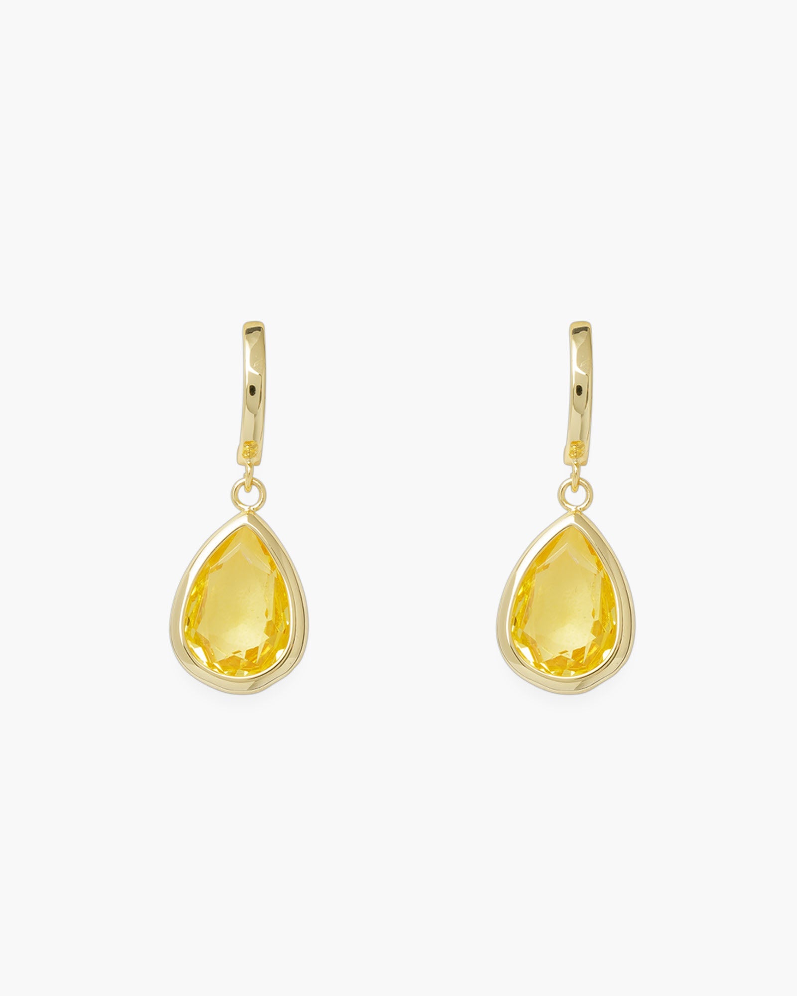 Gold Crystal Large Teardrop Earrings